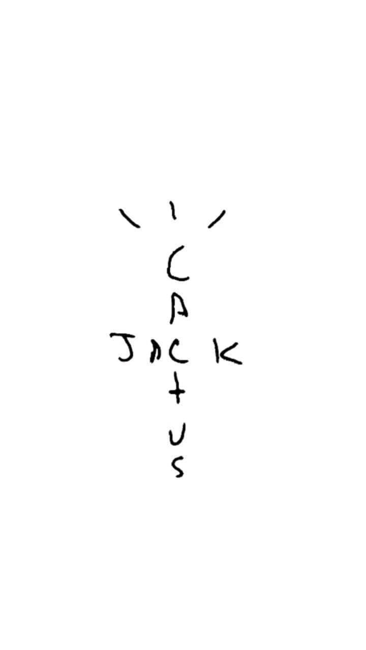 Cactus Jack Travis Scott Text Logo White Aesthetic Background