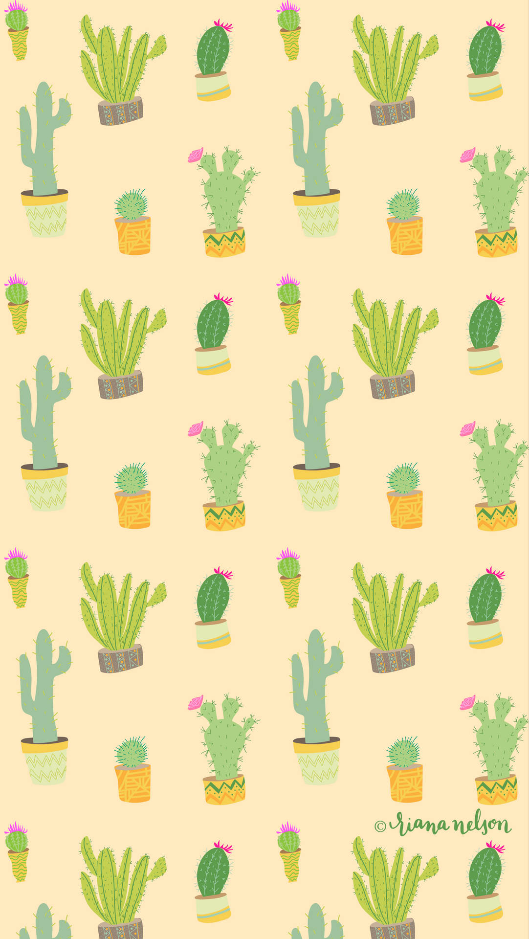 Cactus Party Pattern Background