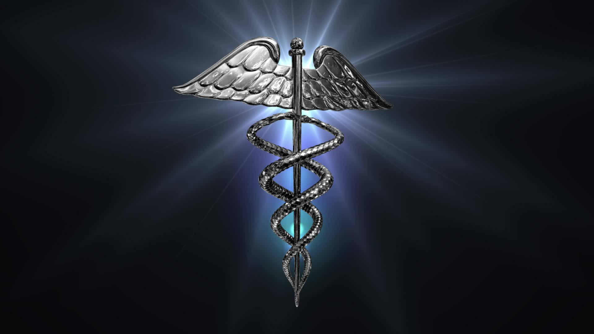 Caduceus Medical Symbol Flare Background
