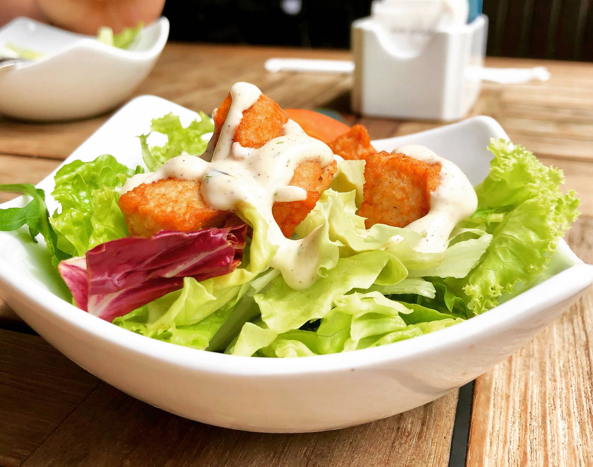 Caesar Chicken Salad Background