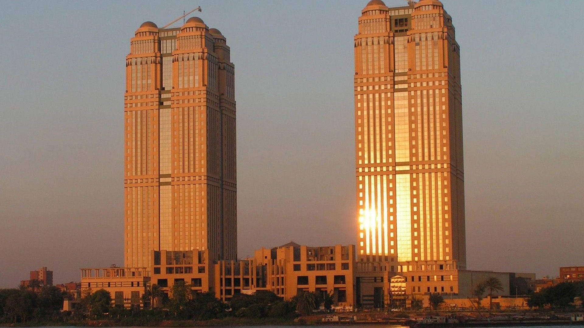 Cairo Nile City Complex Towers Background