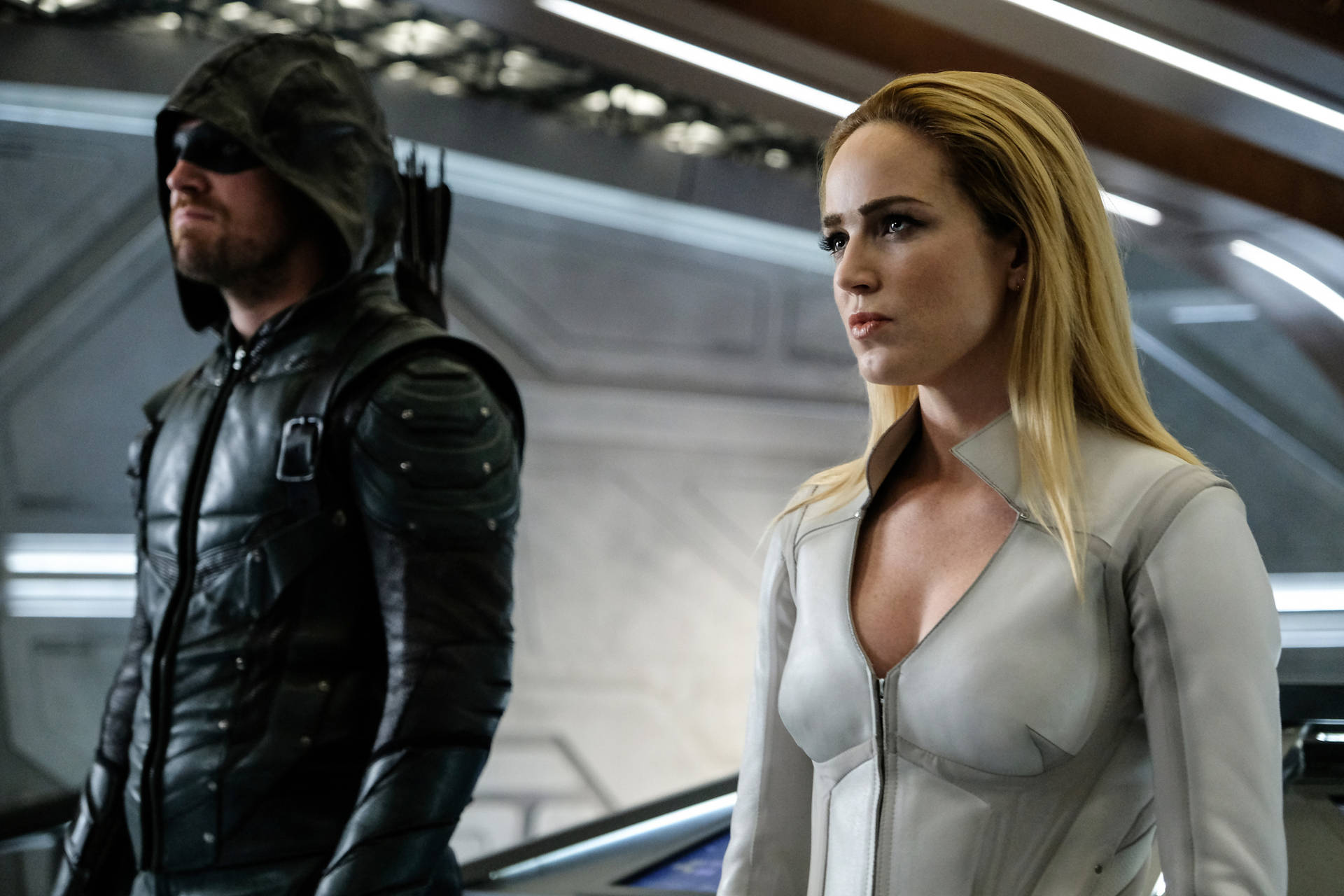 Caity Lotz And Oliver Queen Background