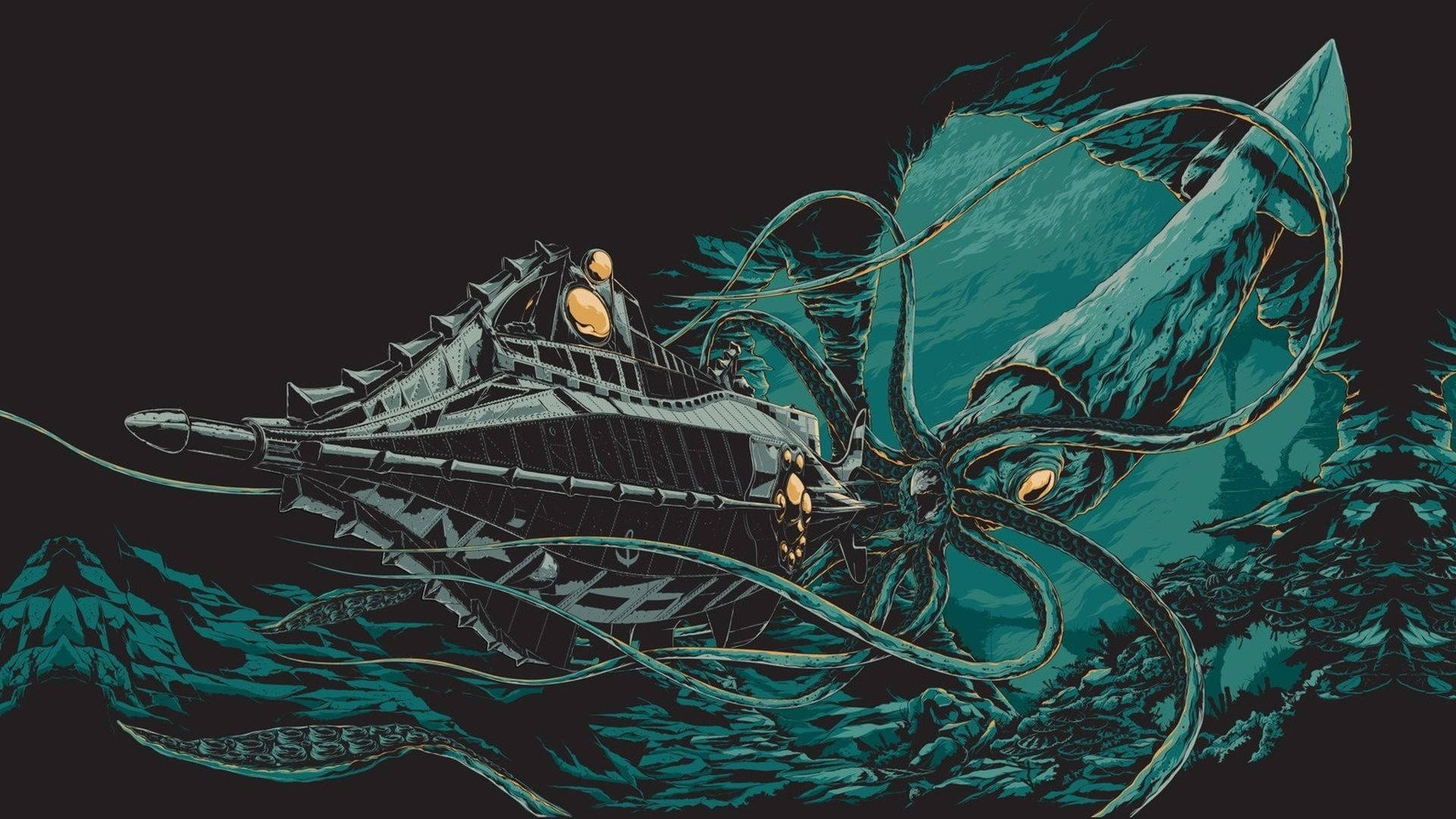 Calamari Of 20,0000 Leagues Under The Seas Background