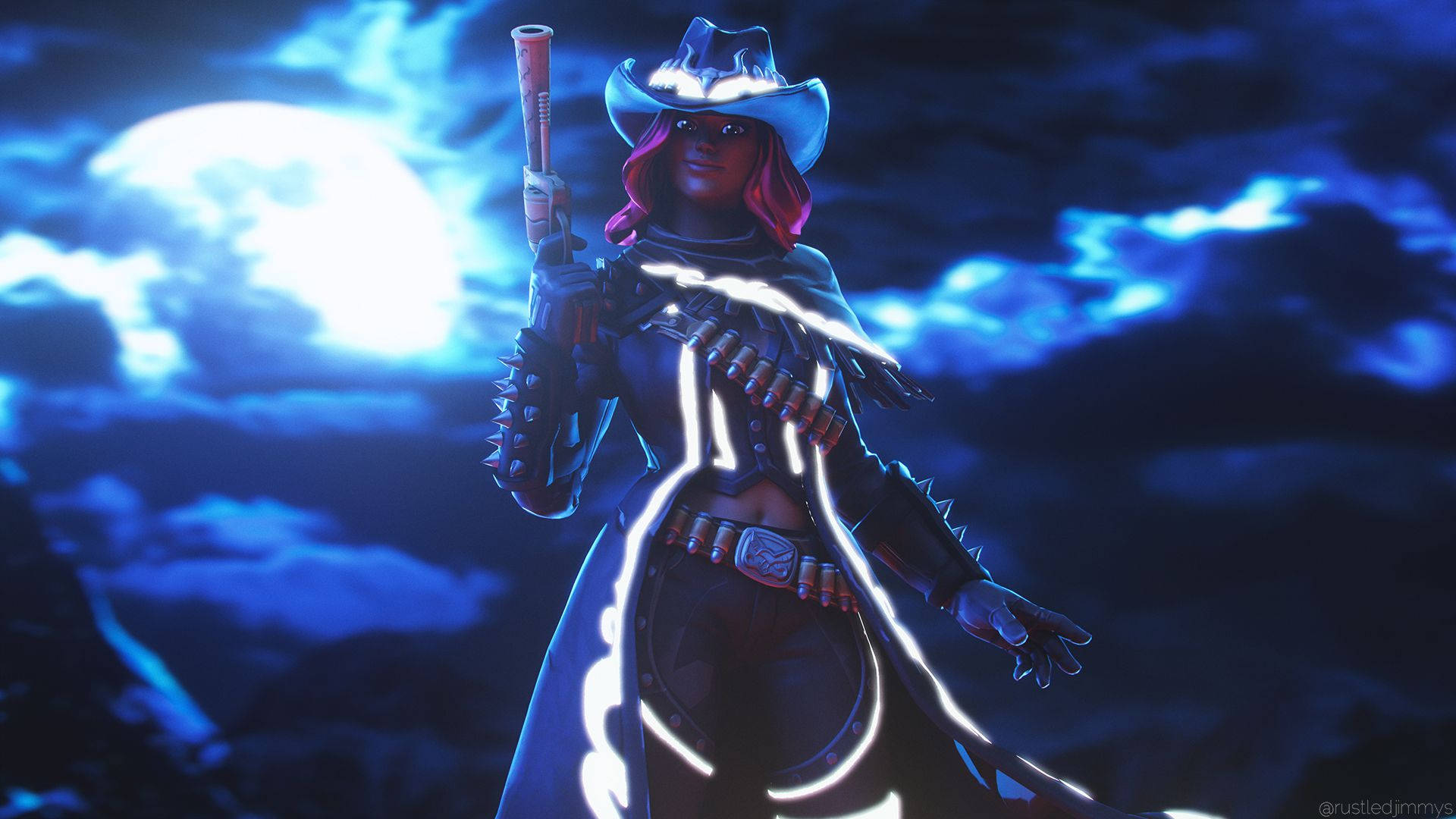 Calamity Fornite Cloudy Full Moon Background