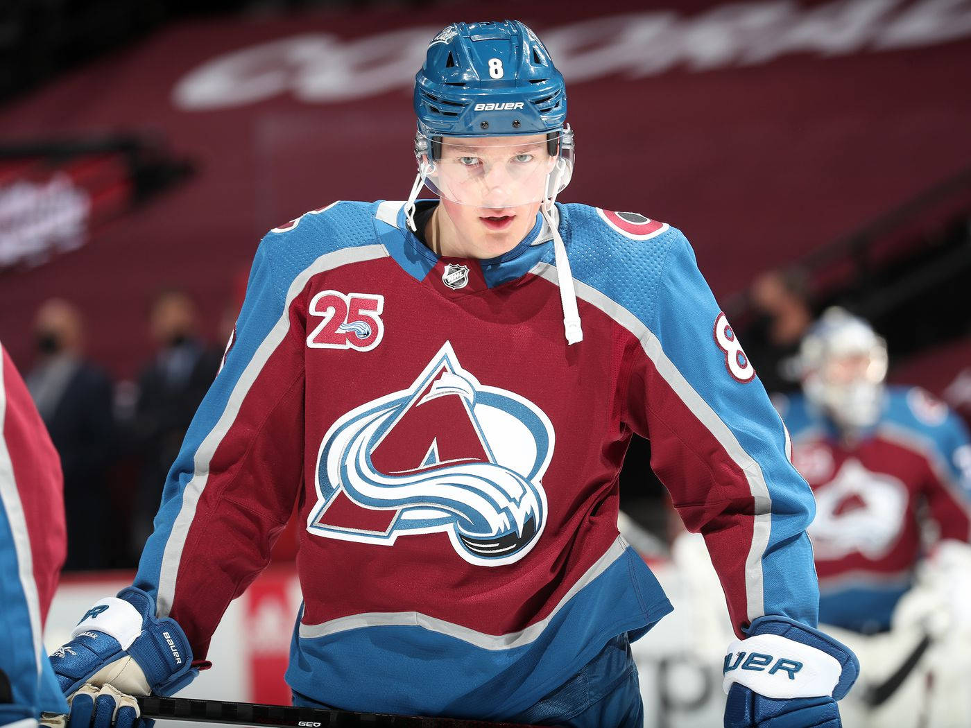 Cale Makar Defenseman Home Uniform Background