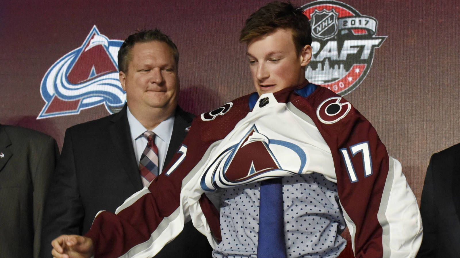 Cale Makar In Action Wearing Colorado Avalanche Jersey Background