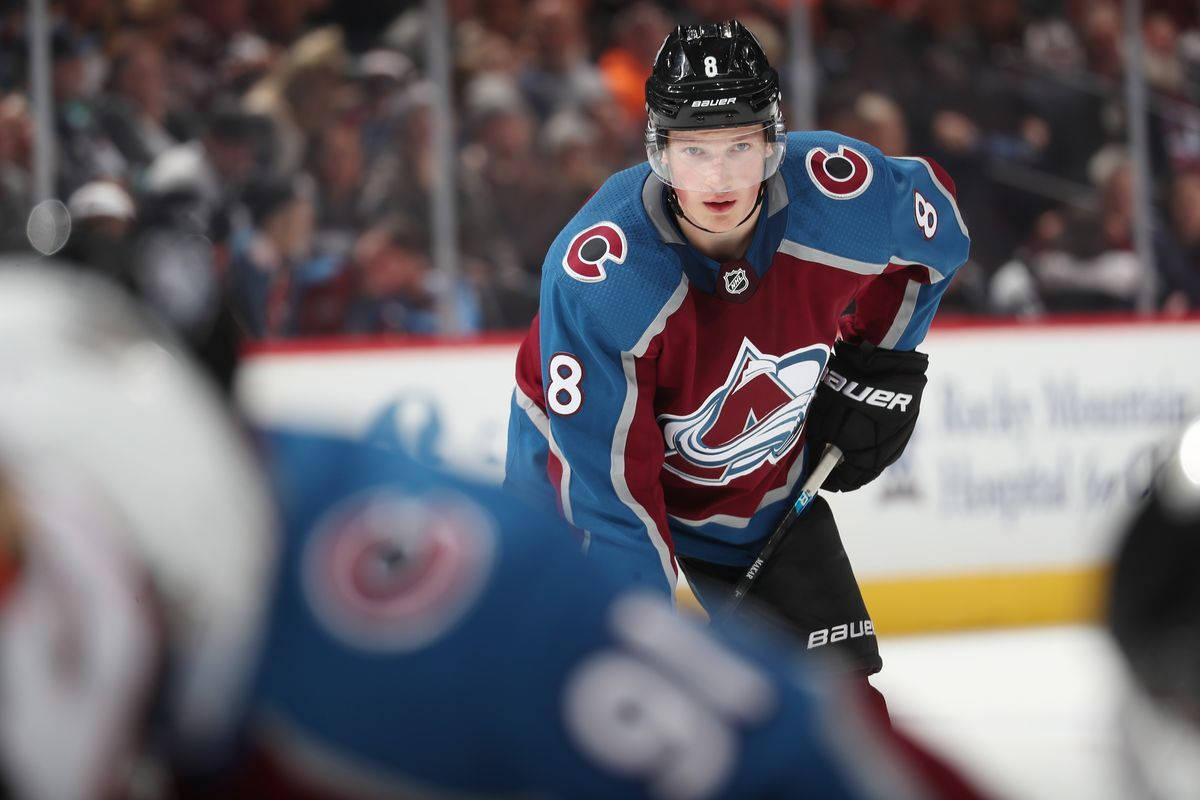 Cale Makar Leaning Forward Background