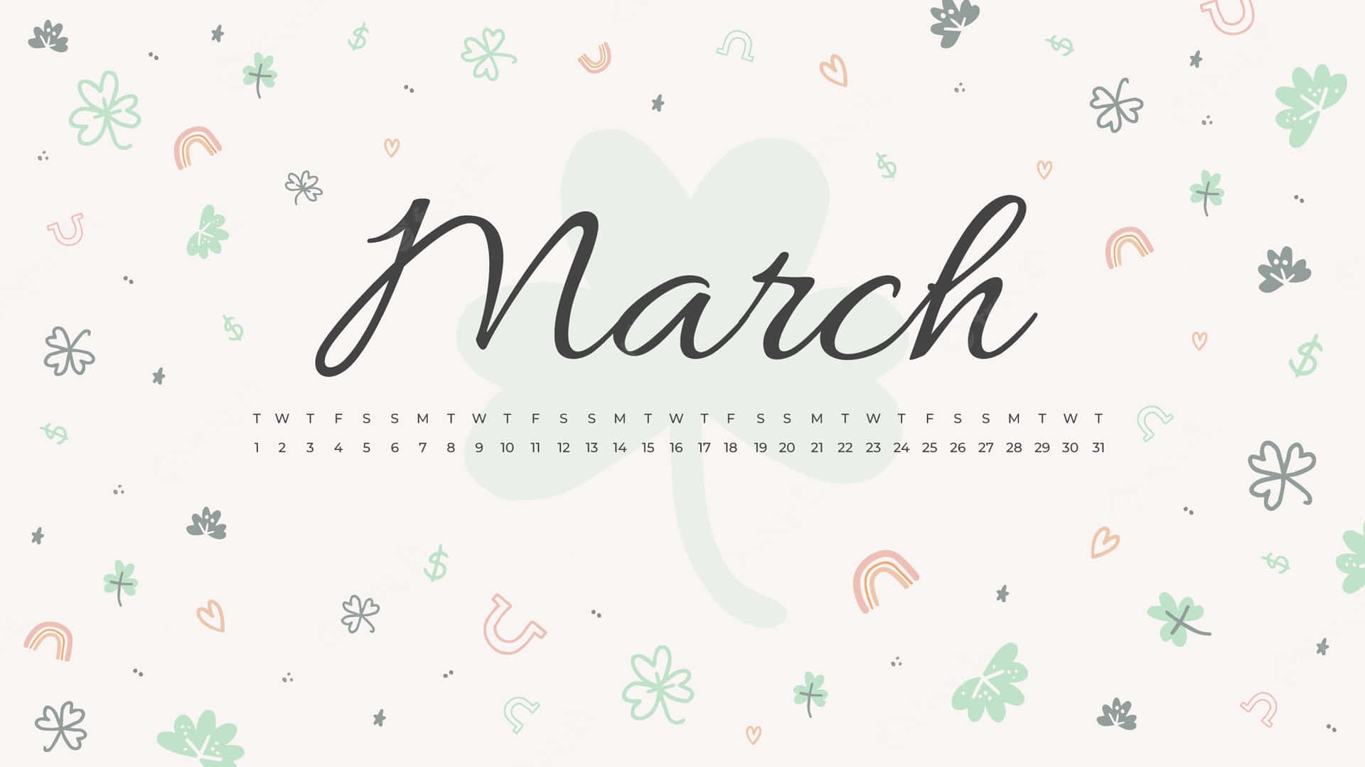 Calendar Cute March Background