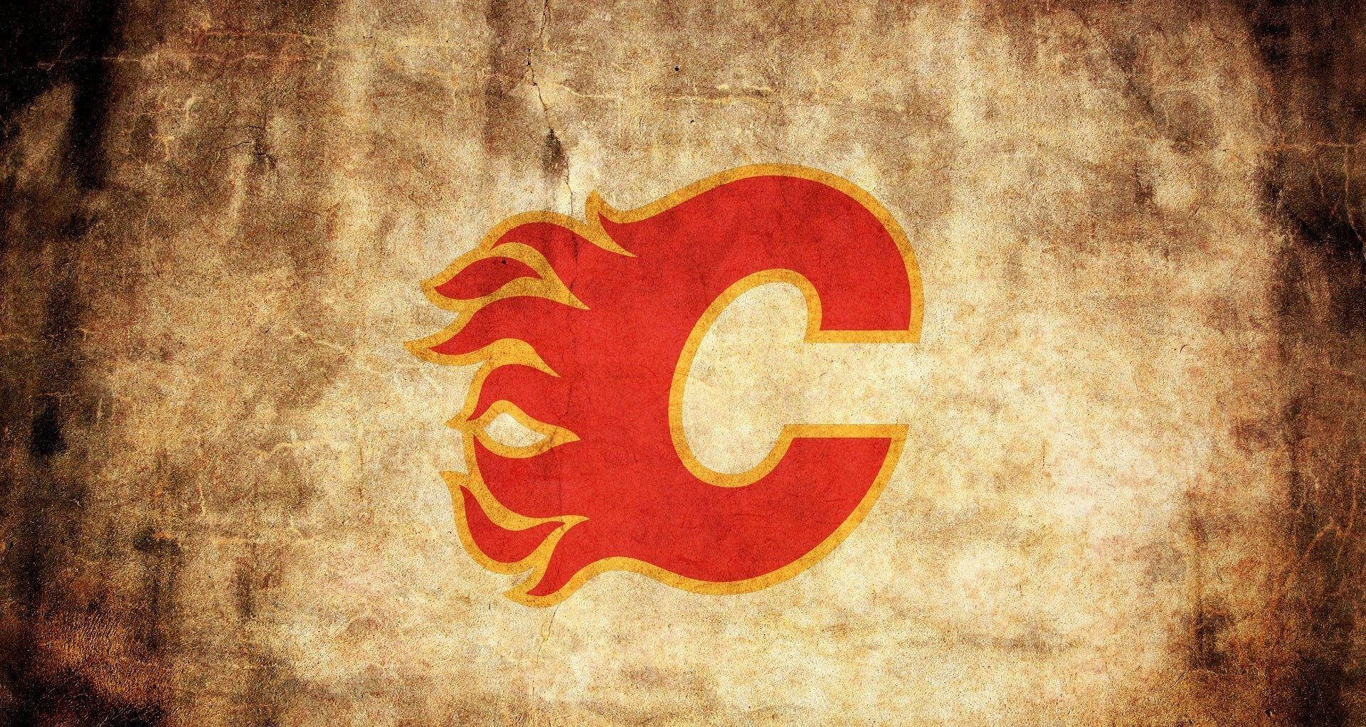 Calgary Flames Logo In Brown Background