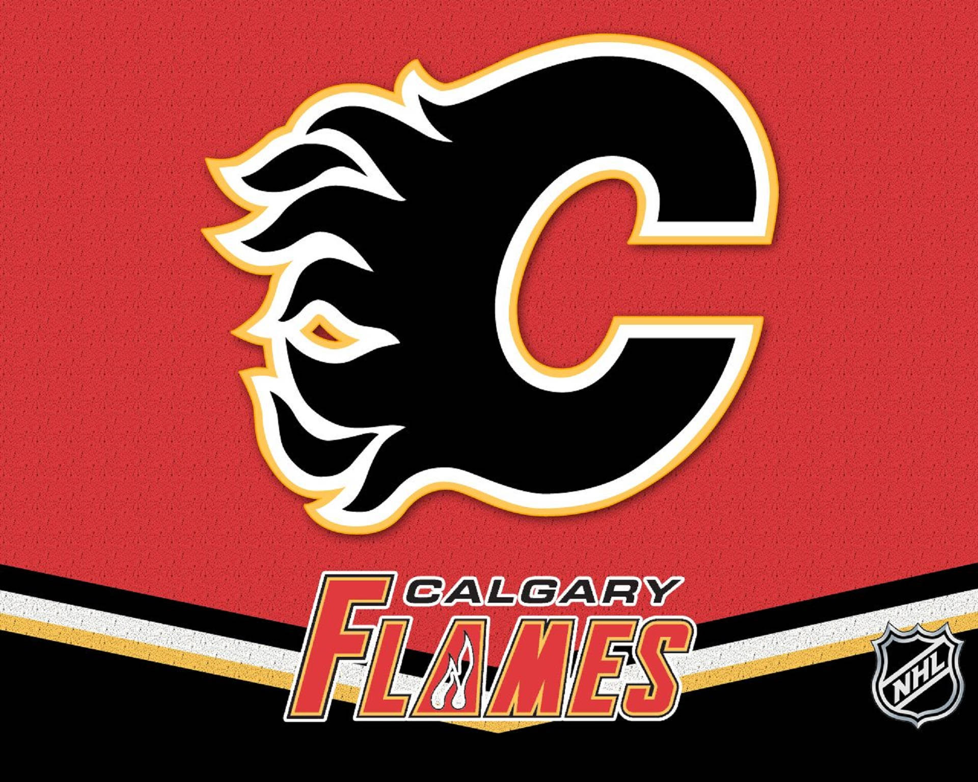 Calgary Flames Logo On Jersey Background