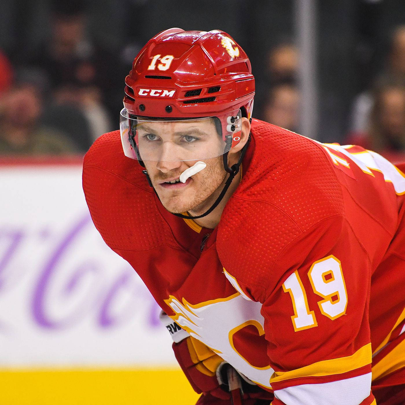 Calgary Flames Matthew Tkachuk Thumped Ny Rangers Background