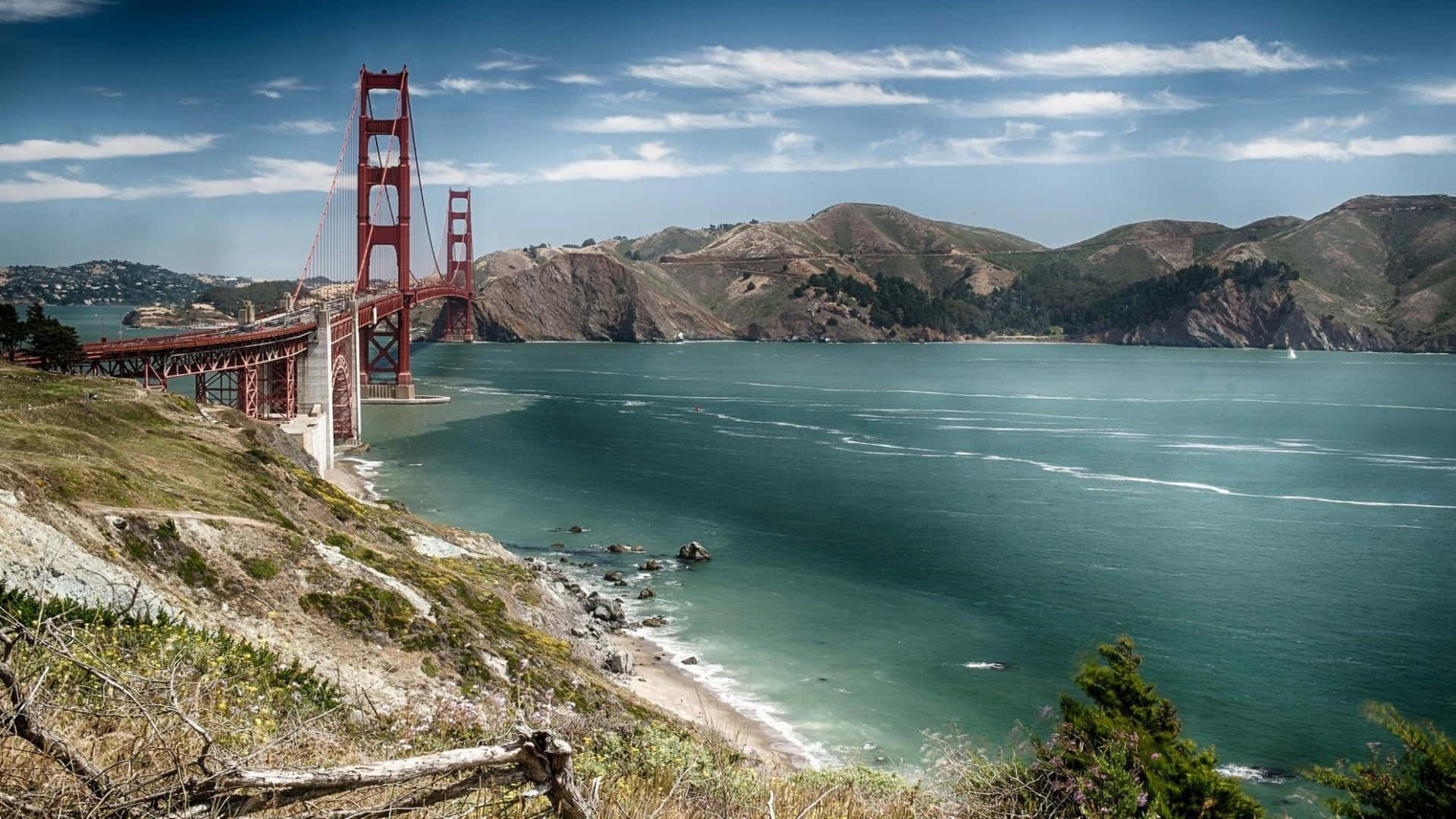 California 4k Golden State Bridge