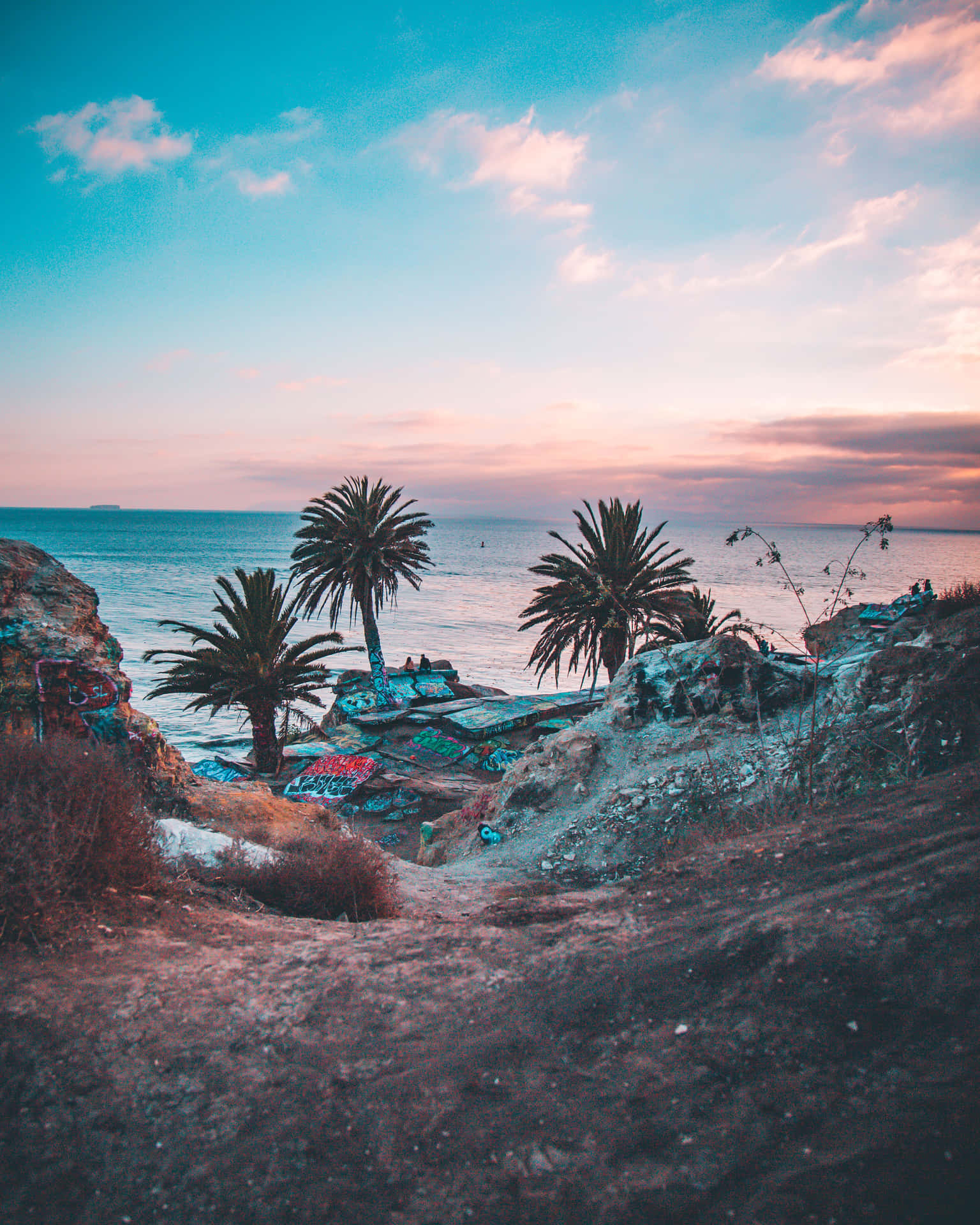 California Aesthetic With Clouds Background