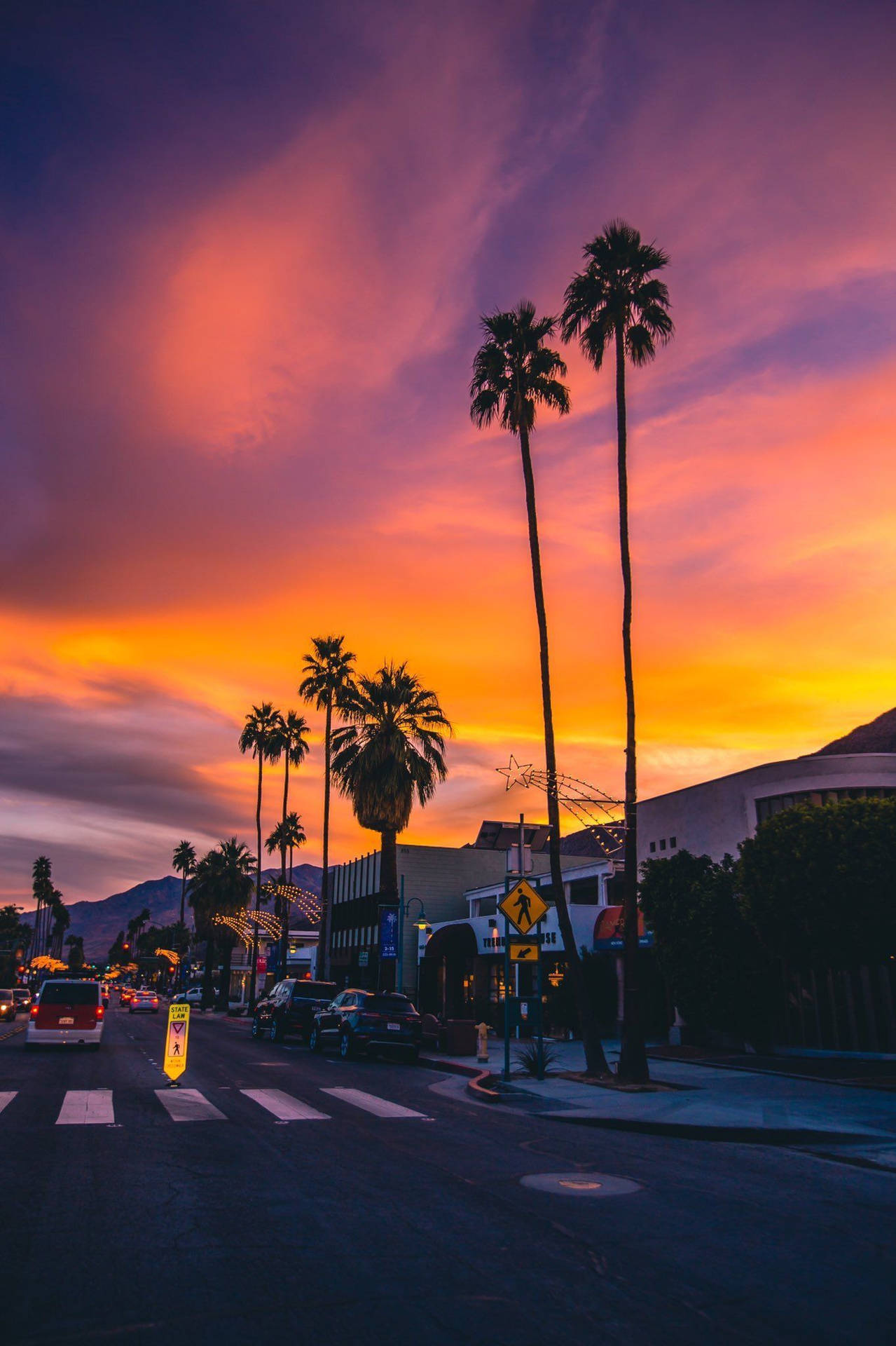 California Sunset Aesthetic Background