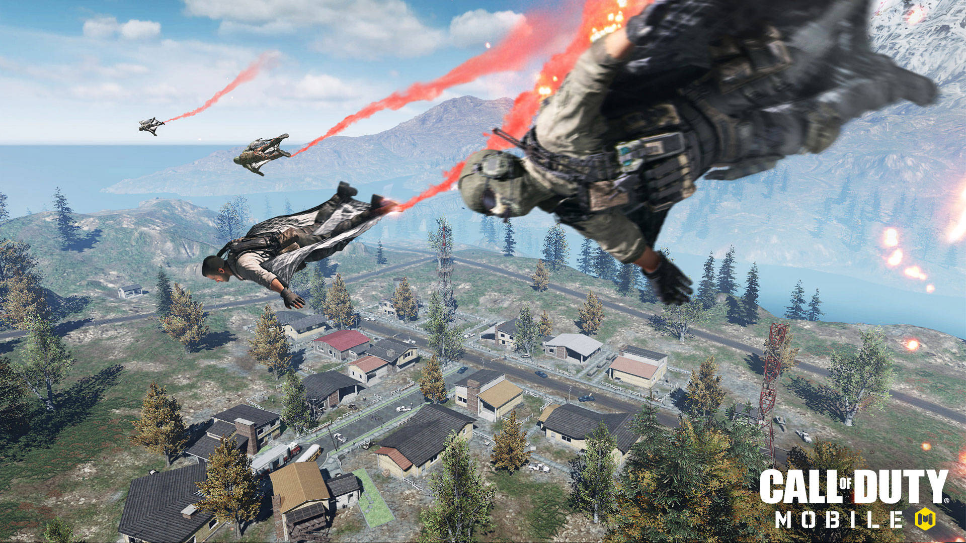 Call Of Duty Mobile Logo Airborne Wingsuit Background