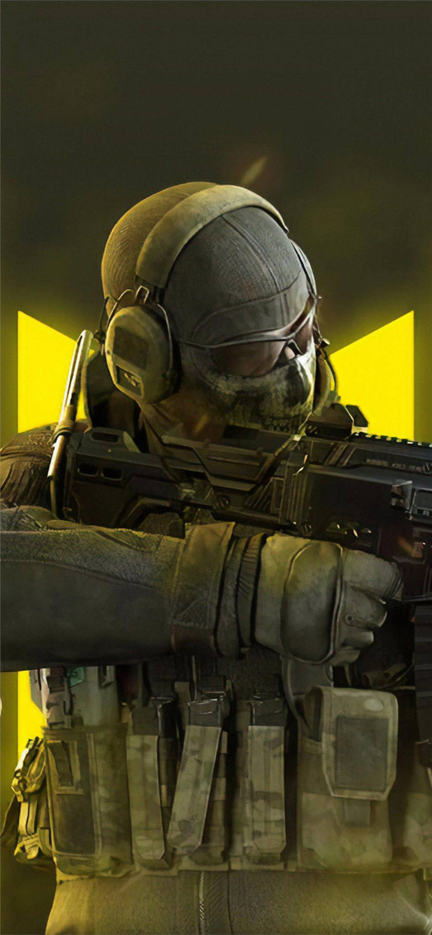 Call Of Duty Mobile Logo Ghost Close-up Background
