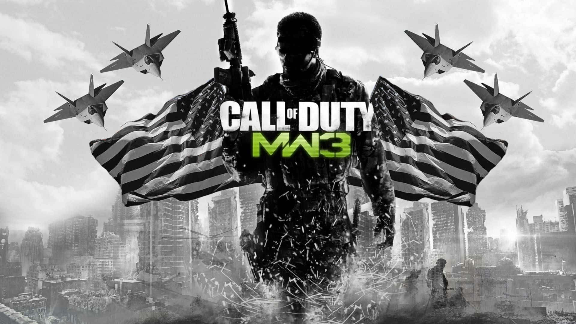 Call Of Duty Modern Warfare 3 American Flag Collage Background