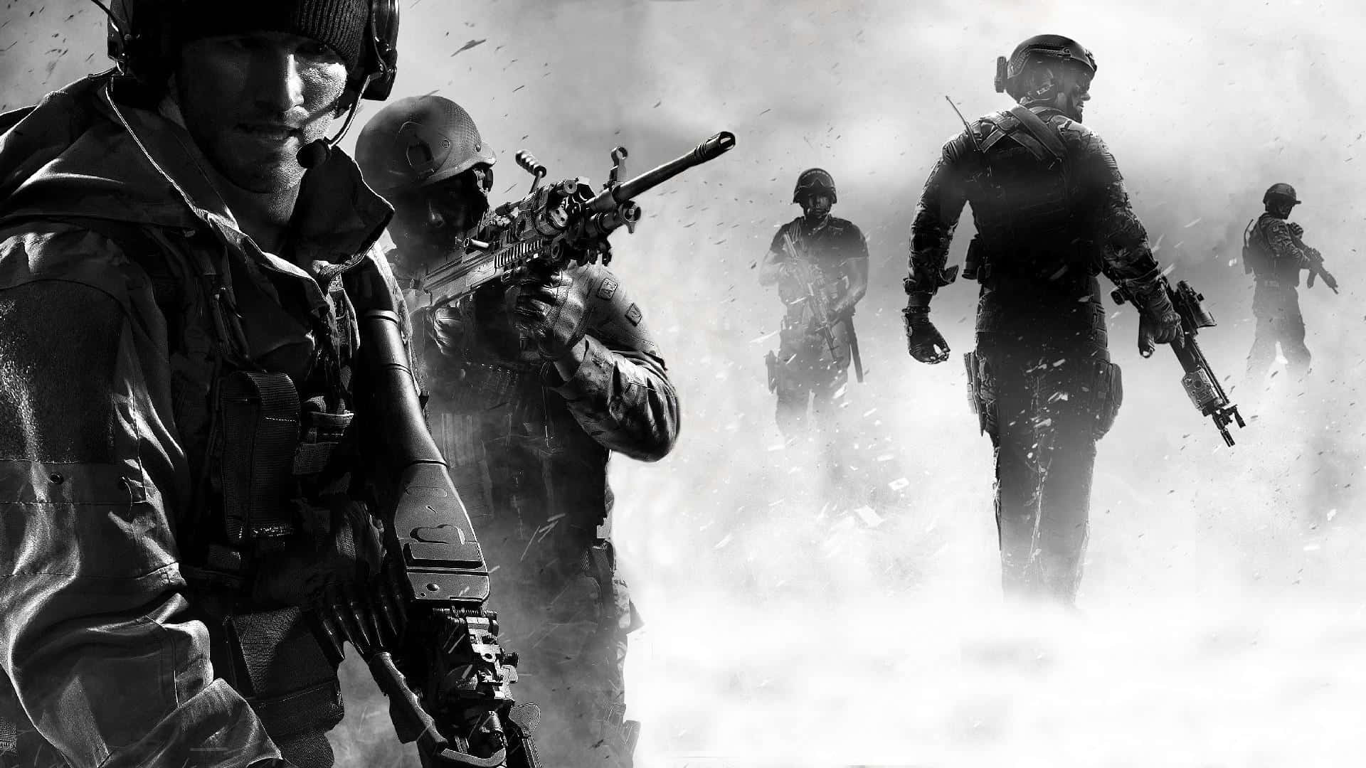 Call Of Duty Modern Warfare 3 Black And White Soldiers Background