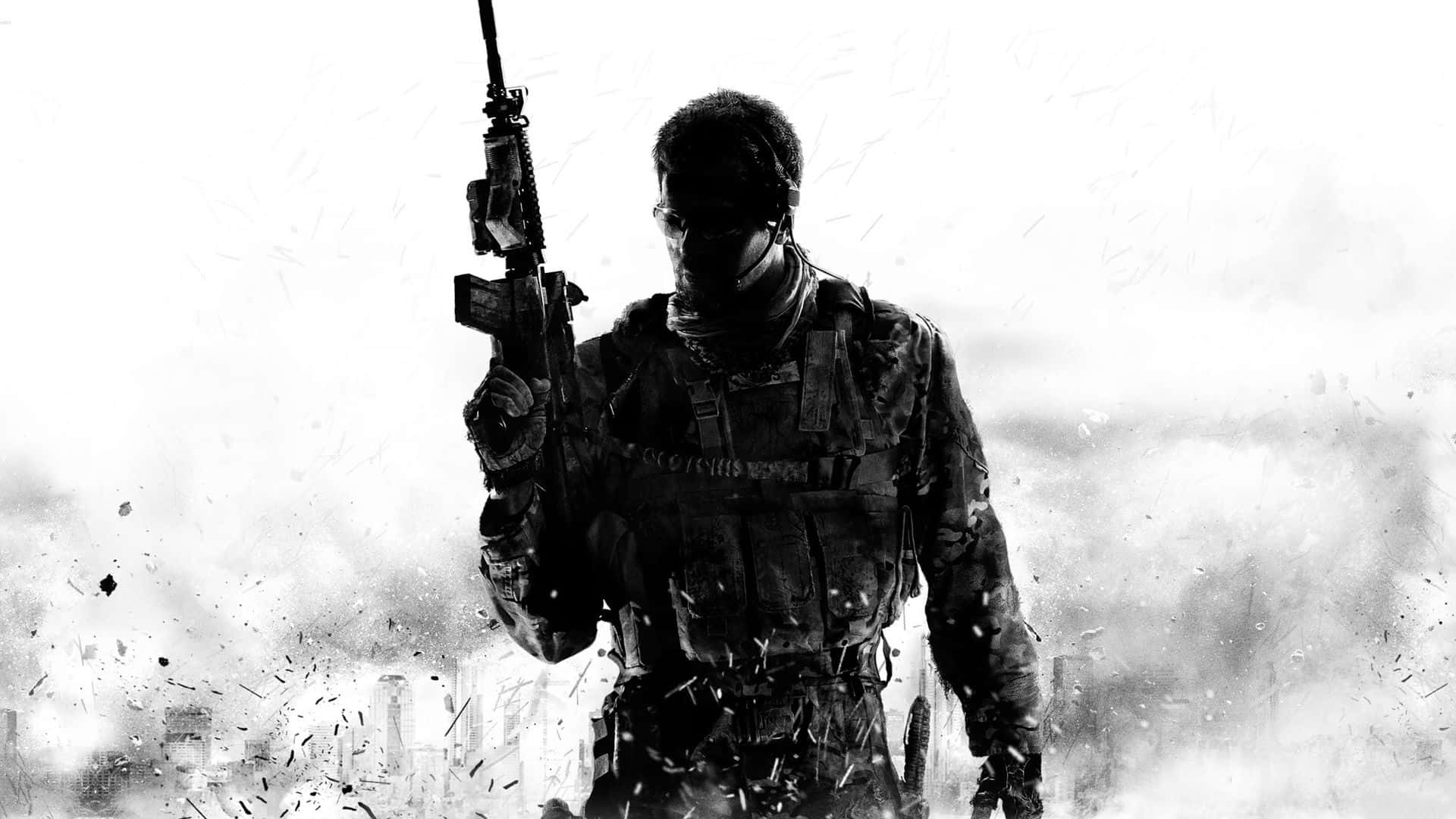 Call Of Duty Modern Warfare 3 Soldier Silhouette Background