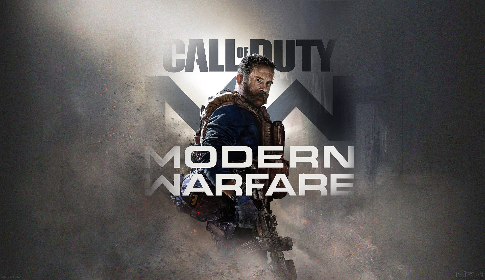 Call Of Duty Modern Warfare In Gray Smoke Poster Background