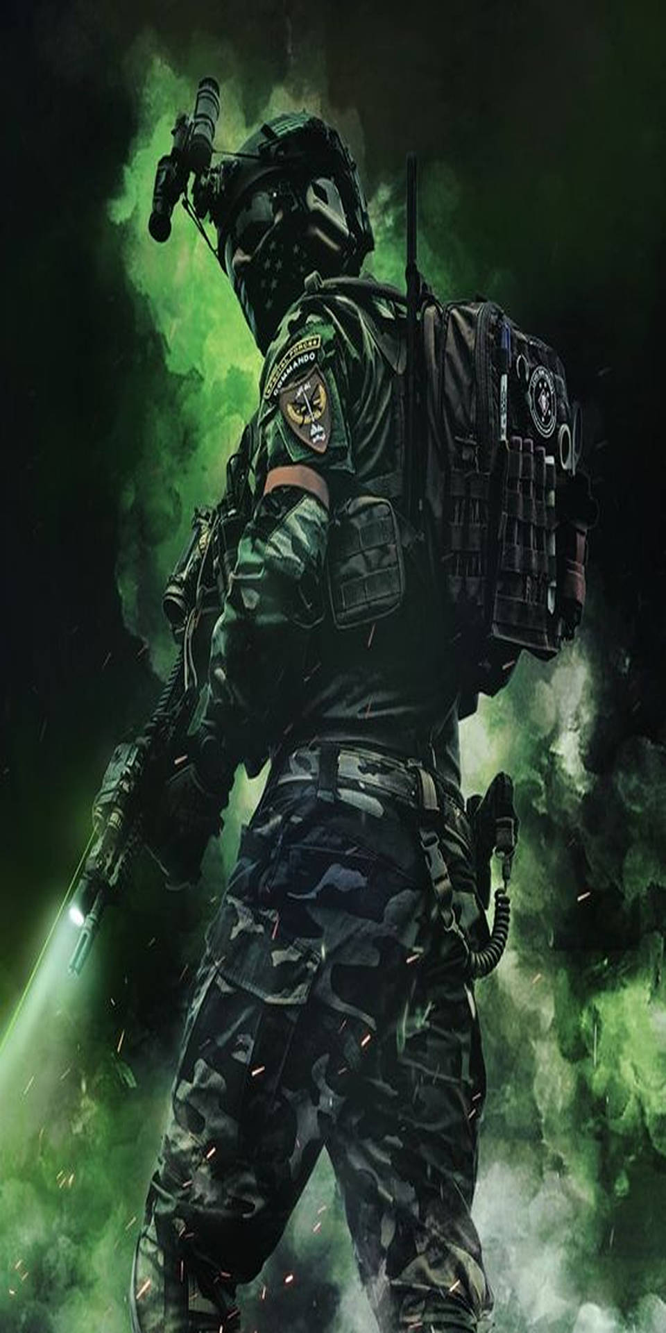 Call Of Duty Phone Green Smoke Background