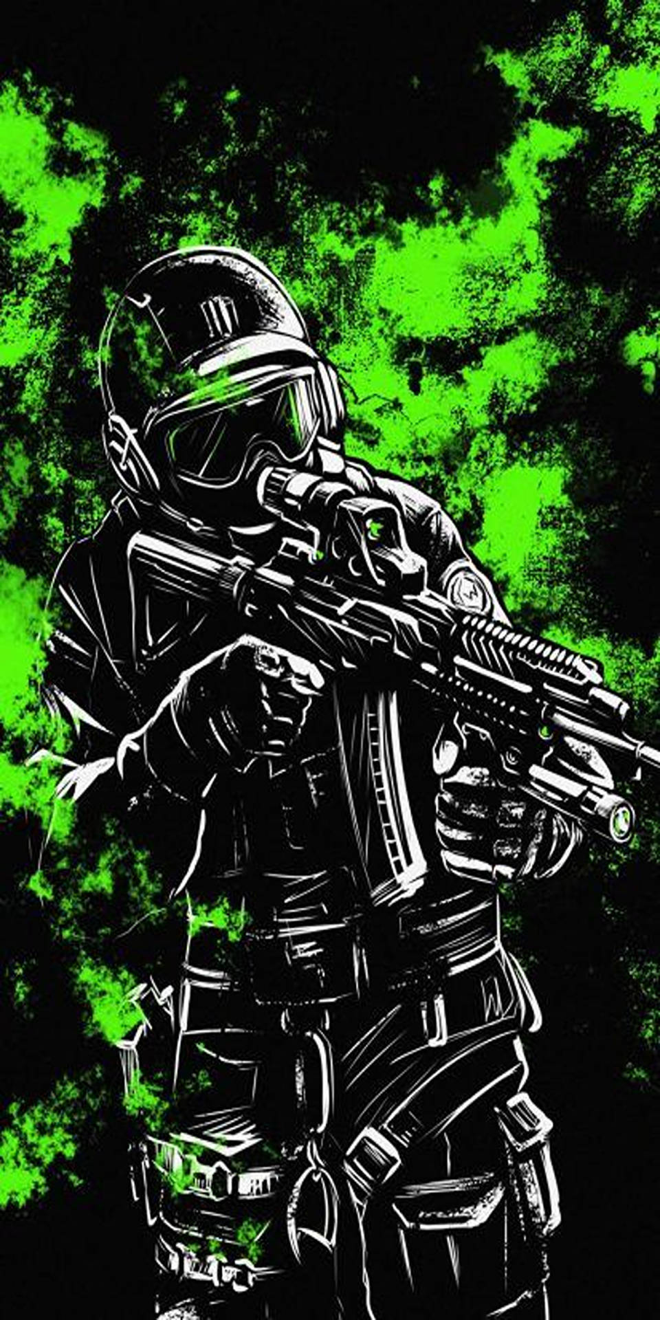 Call Of Duty Phone Green Splashes Background