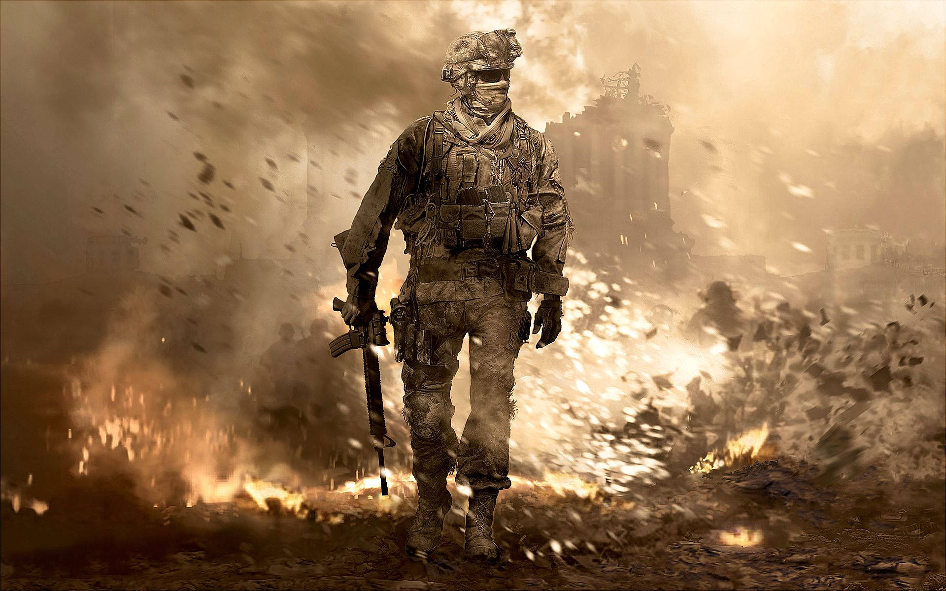 Call Of Duty Soldier In Warzone Background