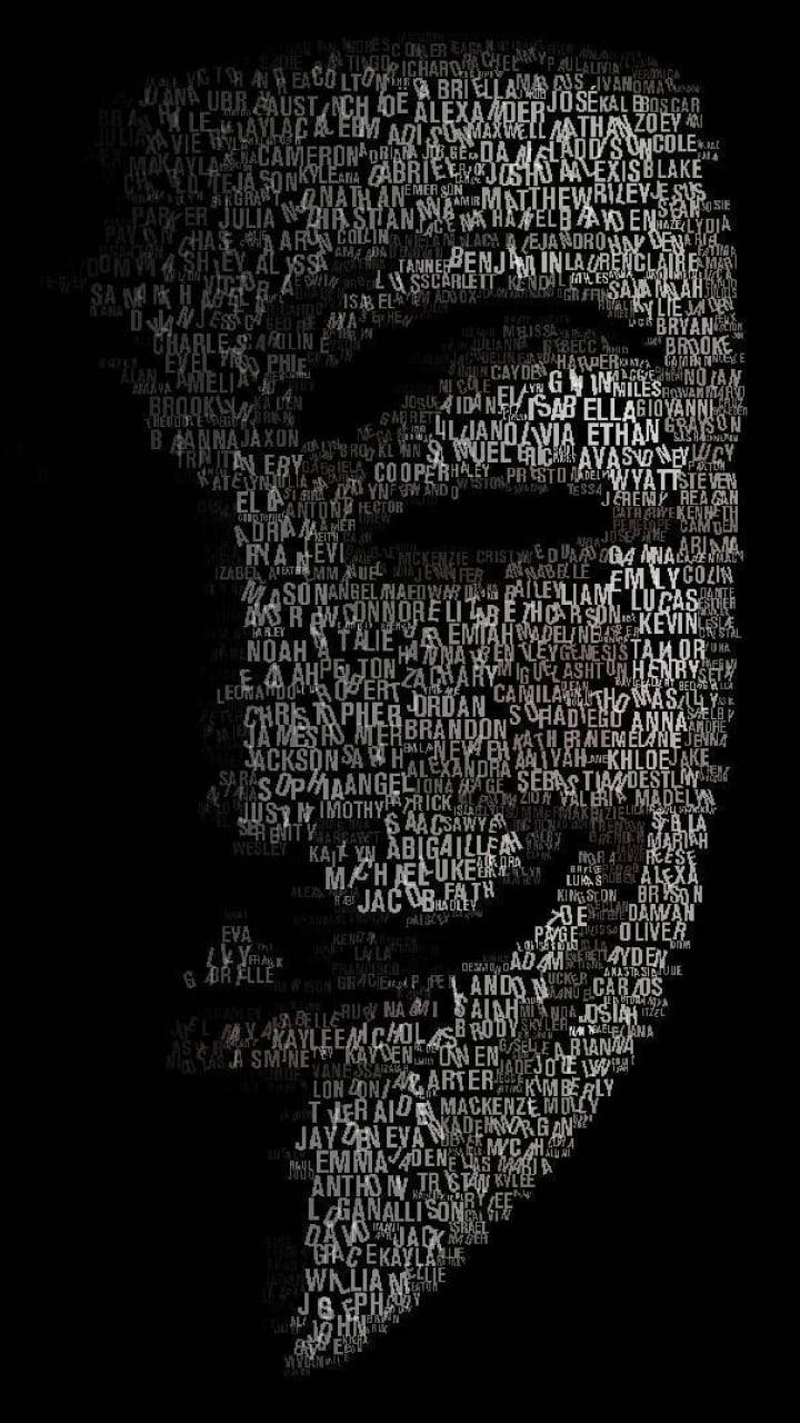 Calligram Hacker Mask Background