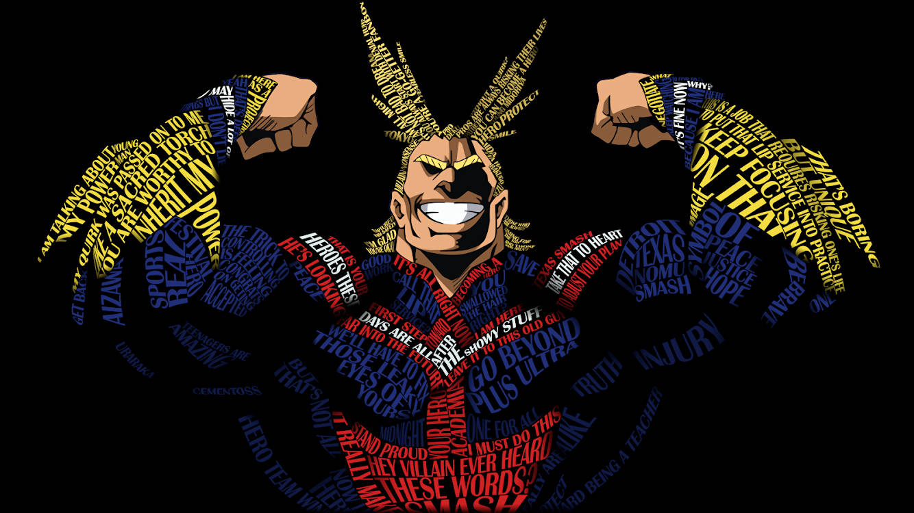 Calligram Of All Might Background