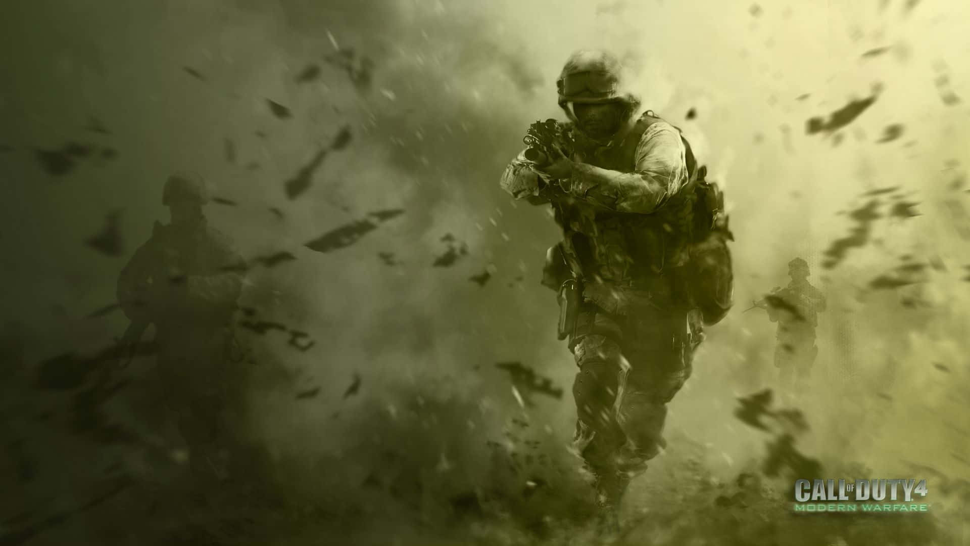 Callof Duty Modern Warfare4 Soldierin Action Background