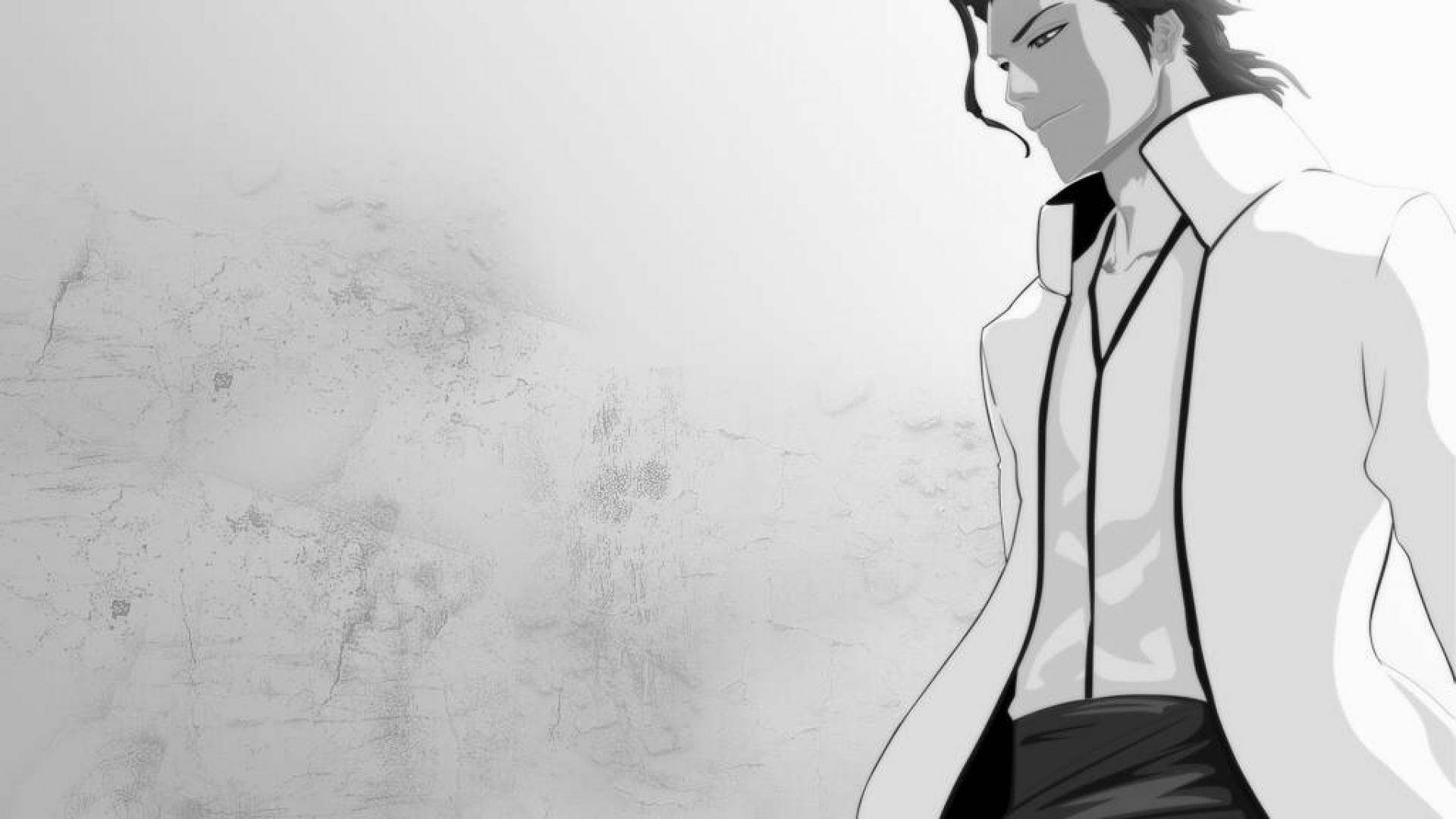 Calm Aizen Black And White Background