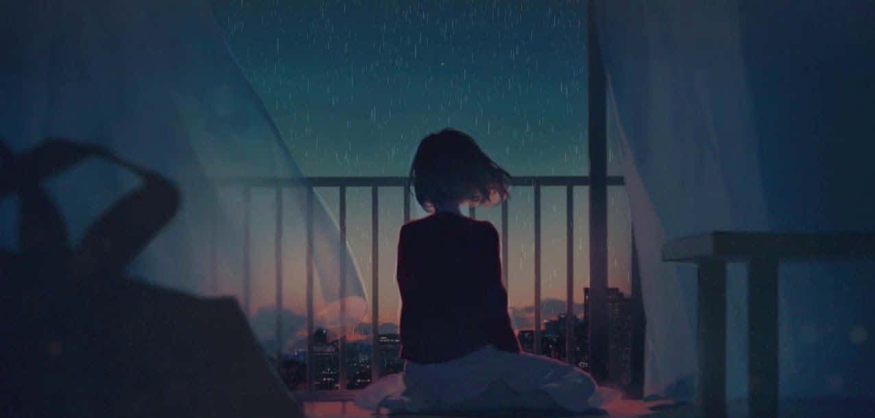 Calm Anime Rain Falling