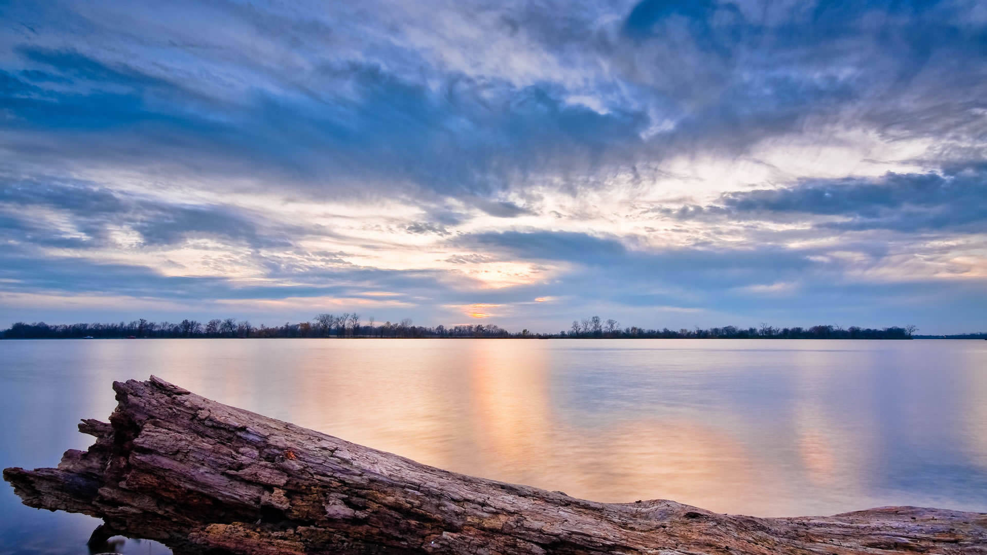 Calm Lake At Sunset Nature Scenery