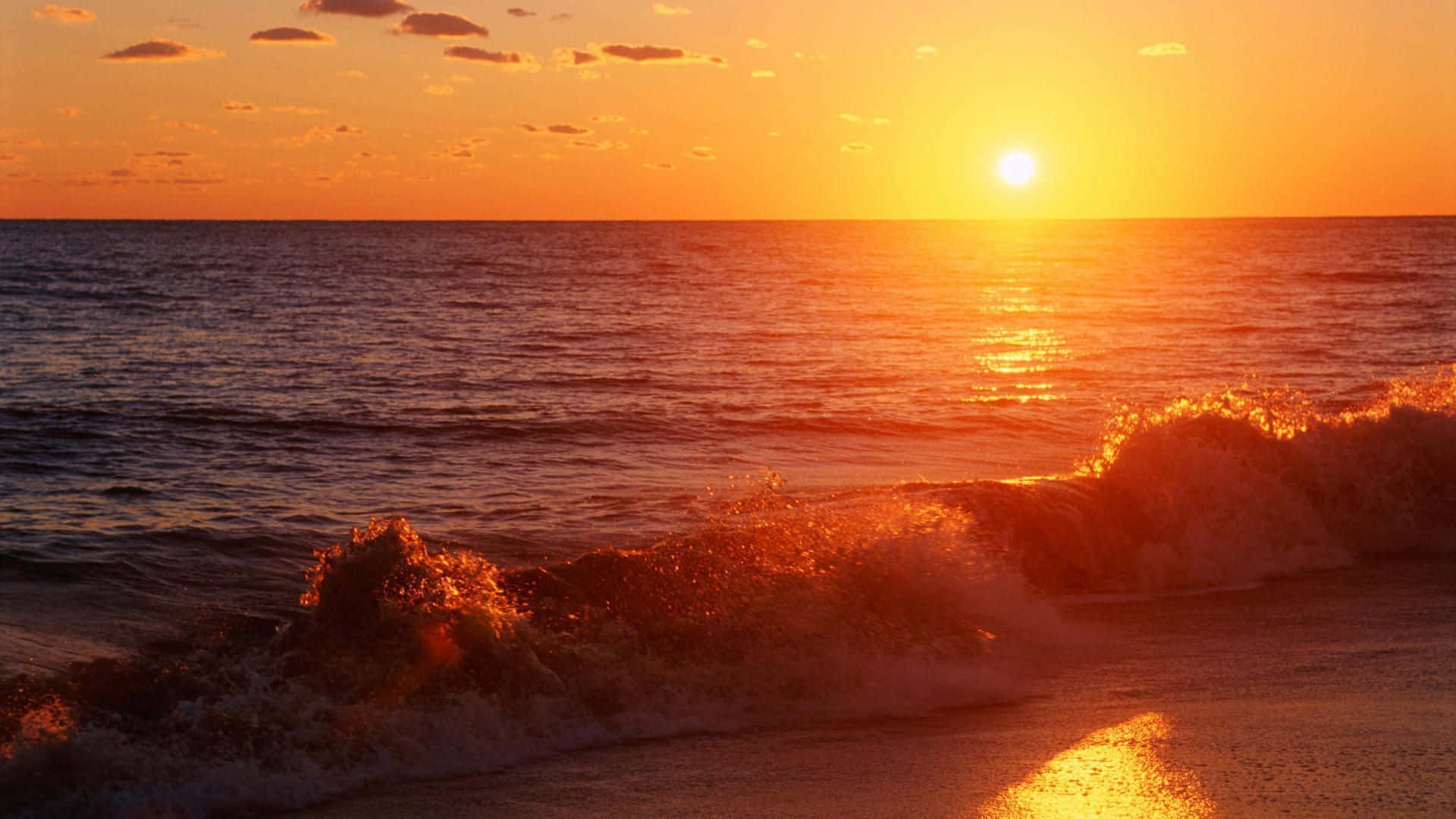 Calm Malibu Beach Sunrise Desktop Background