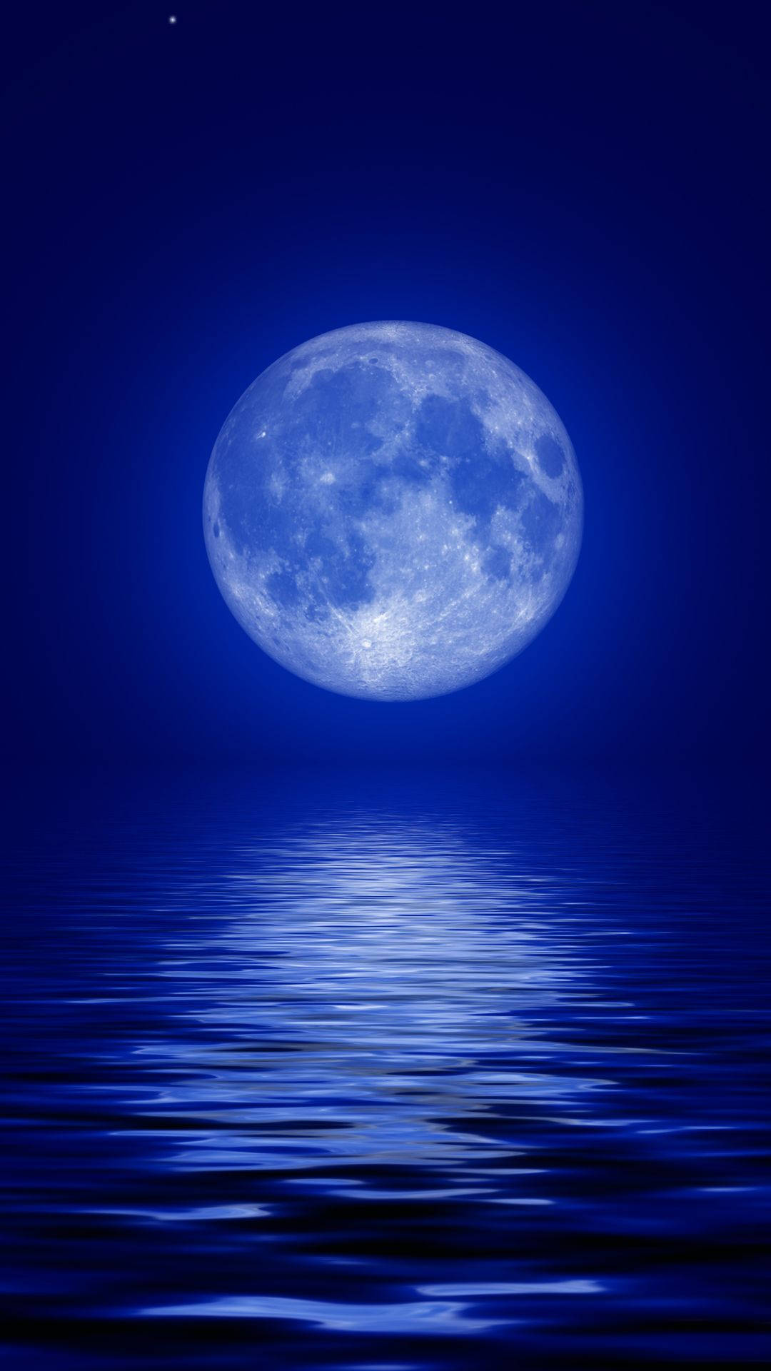 Calm Ocean With The Beautiful Moon Background