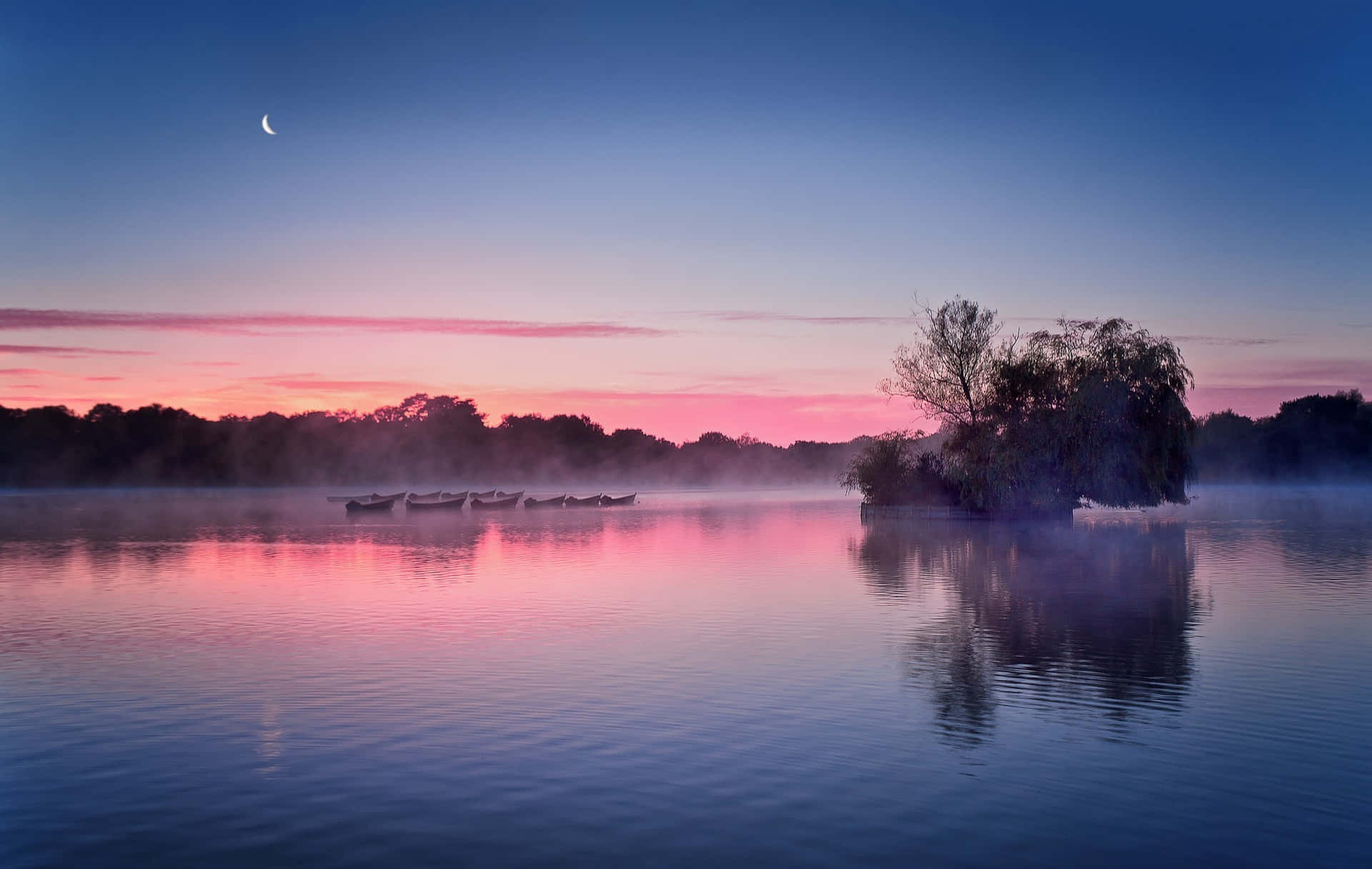 Calming Desktop Pink Blue Sky Background