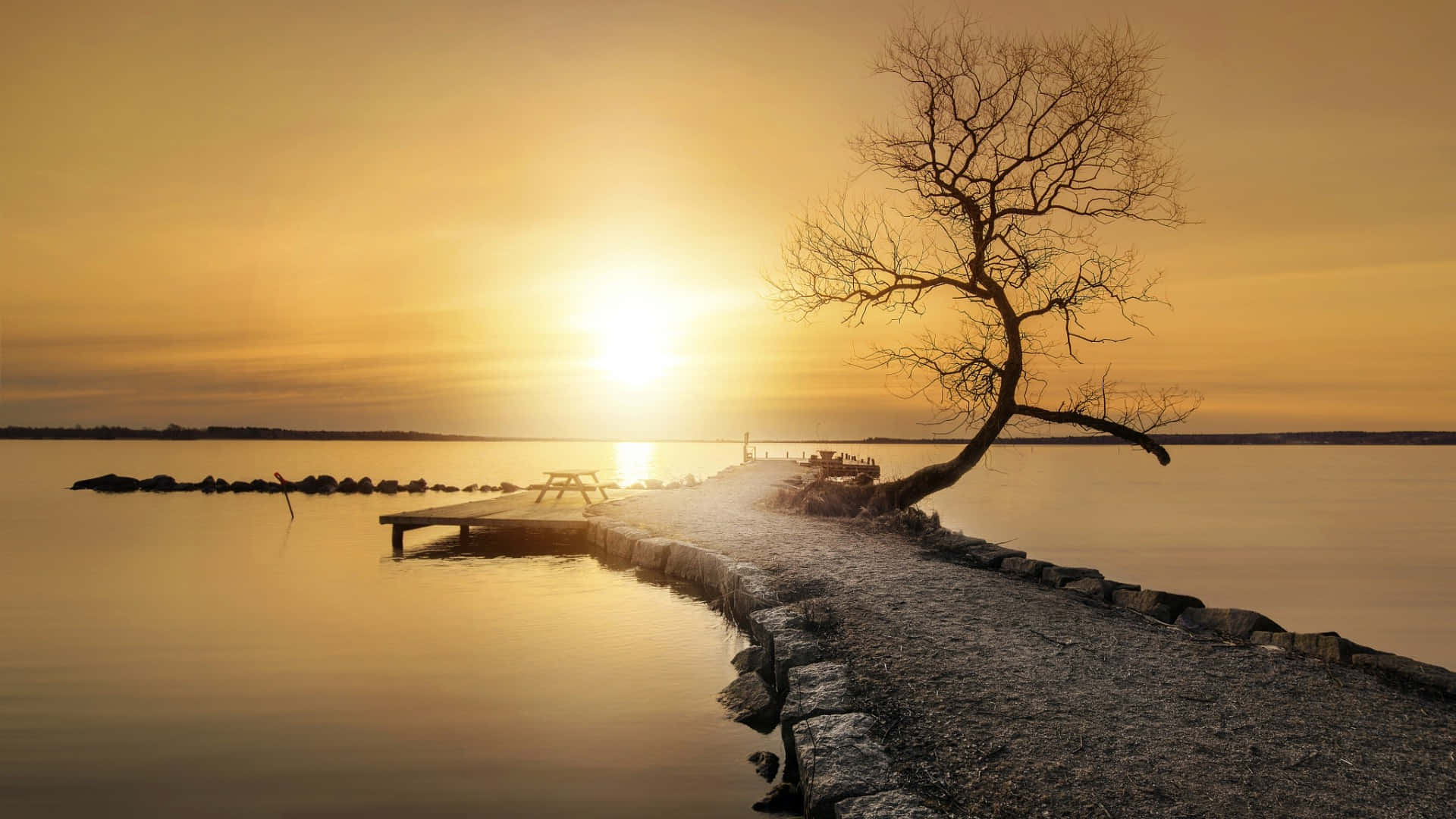 Calming Desktop Sunrise Background