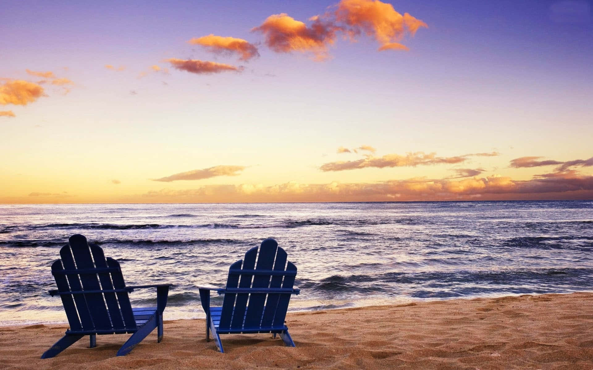 Calming Desktop Two Chairs Beach Background