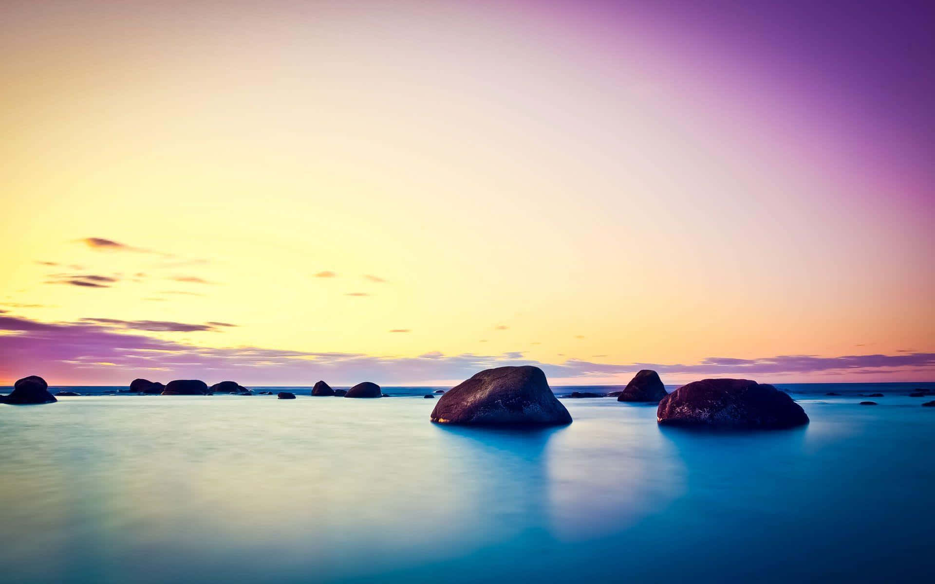 Calming Desktop Yellow Purple Sky Background