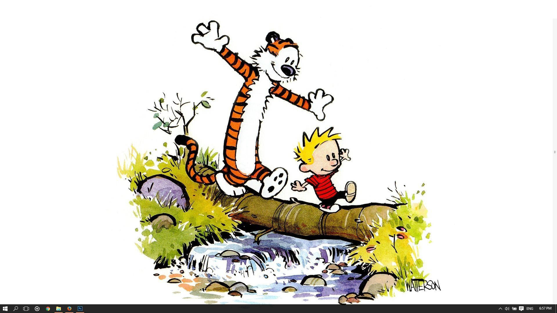 Calvin And Hobbes Crossing The River Background