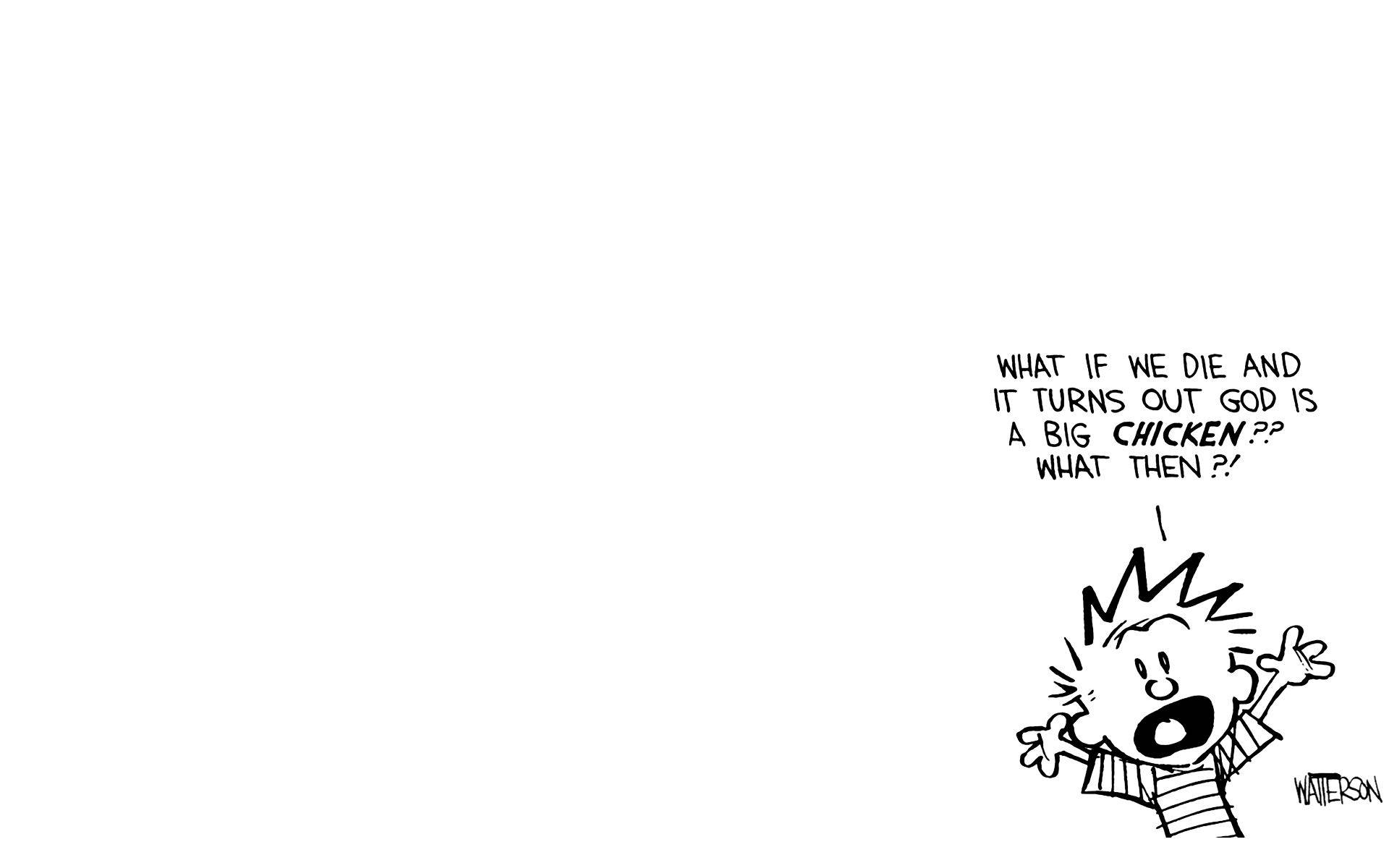 Calvin And Hobbes In Black And White Background