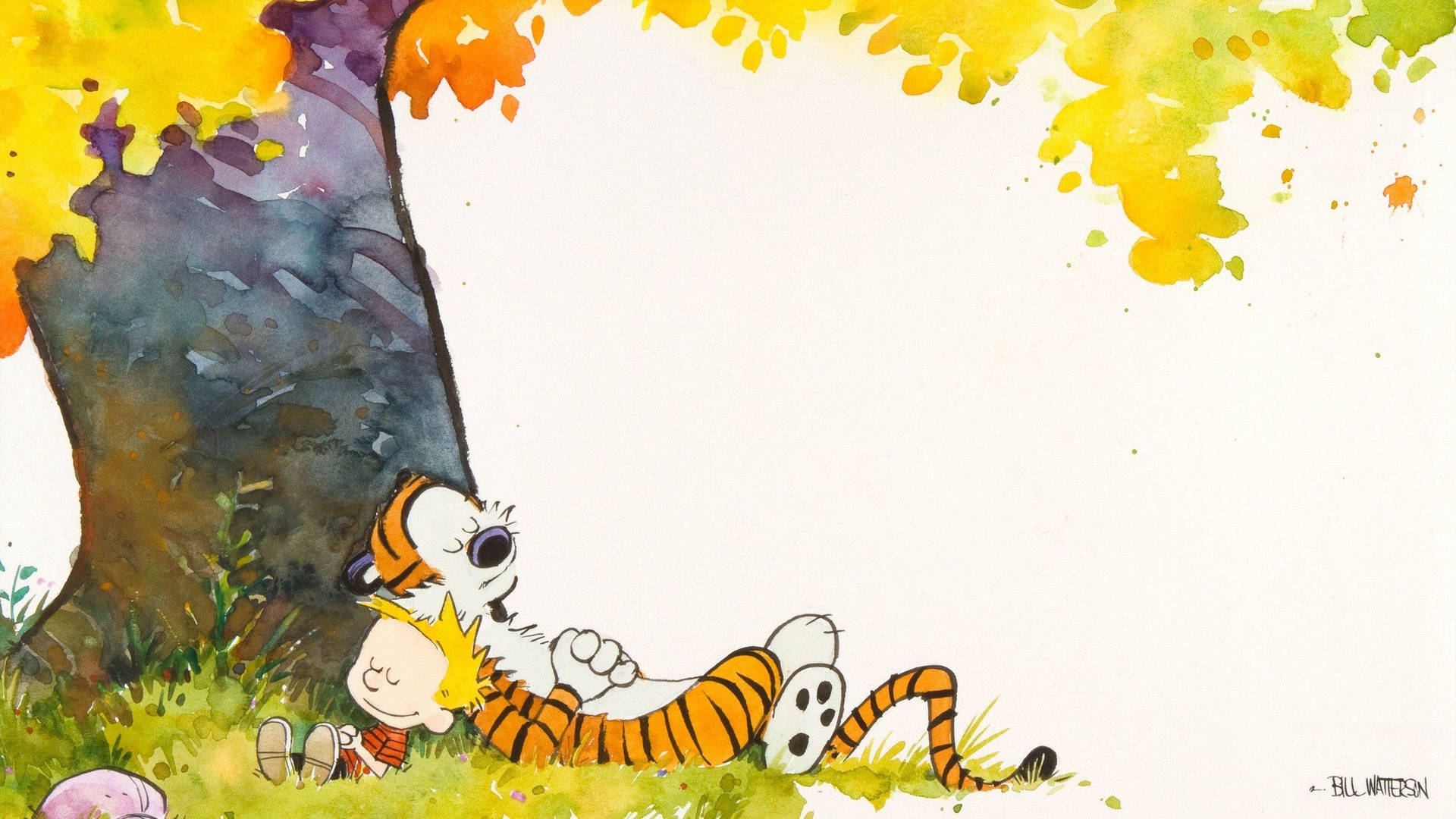 Calvin And Hobbes Nap Time Background