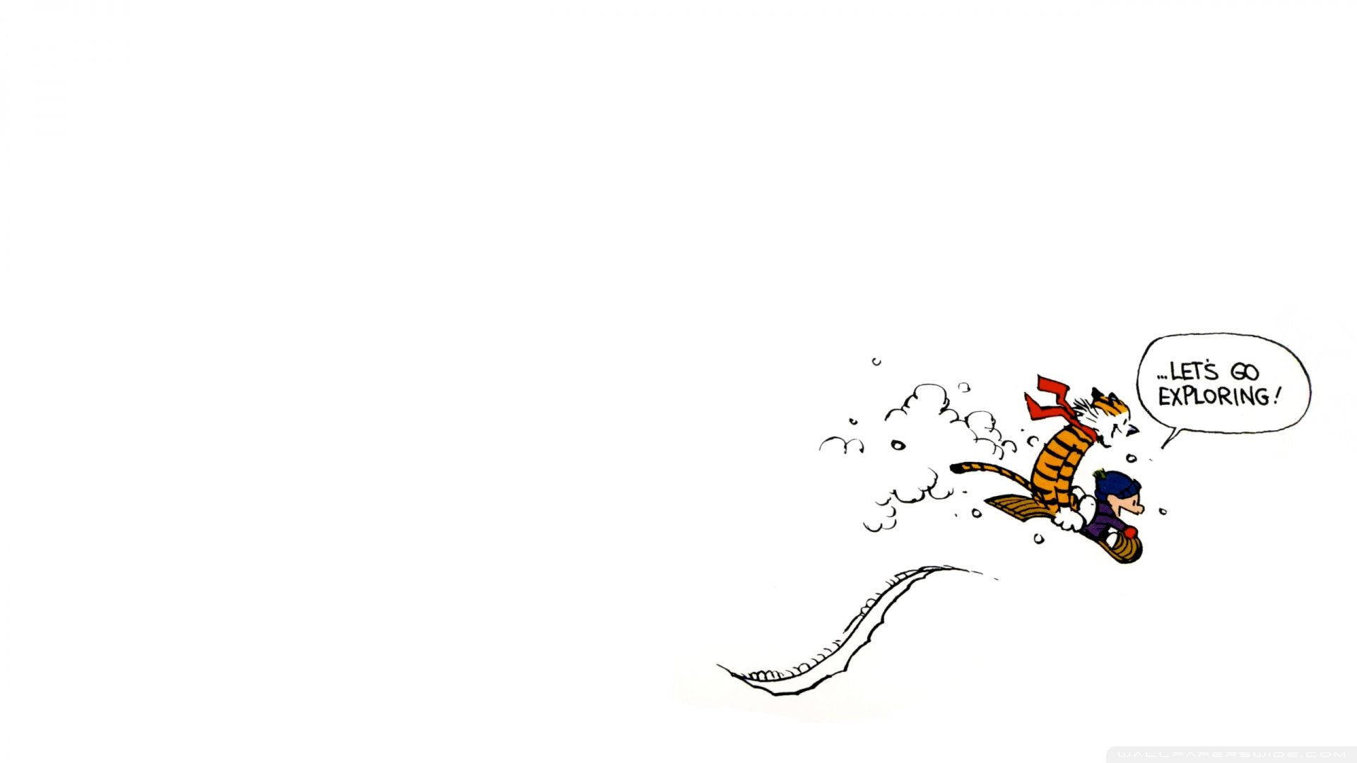 Calvin And Hobbes Snowboarding Background