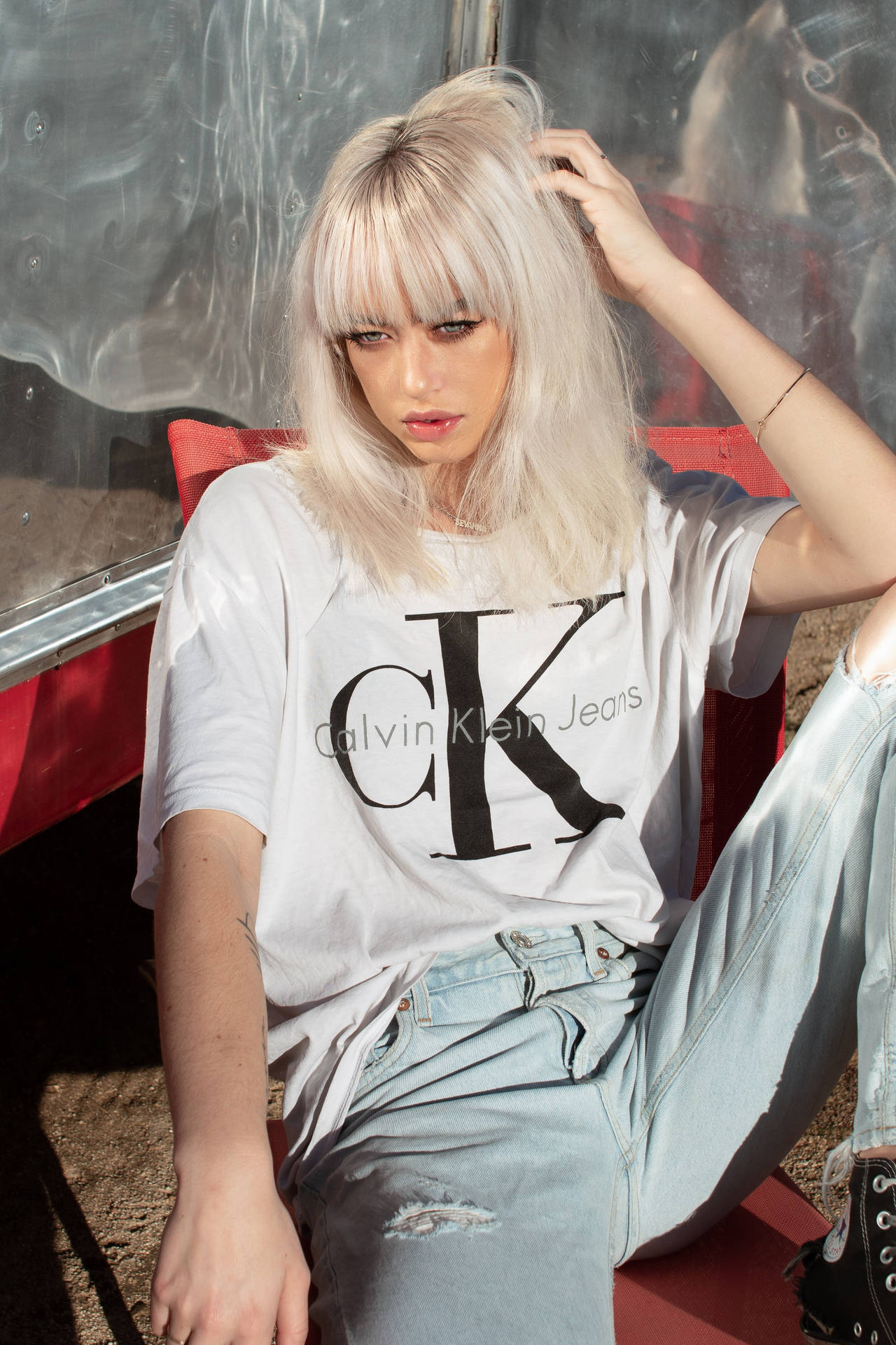 Calvin Klein Blonde Model Background