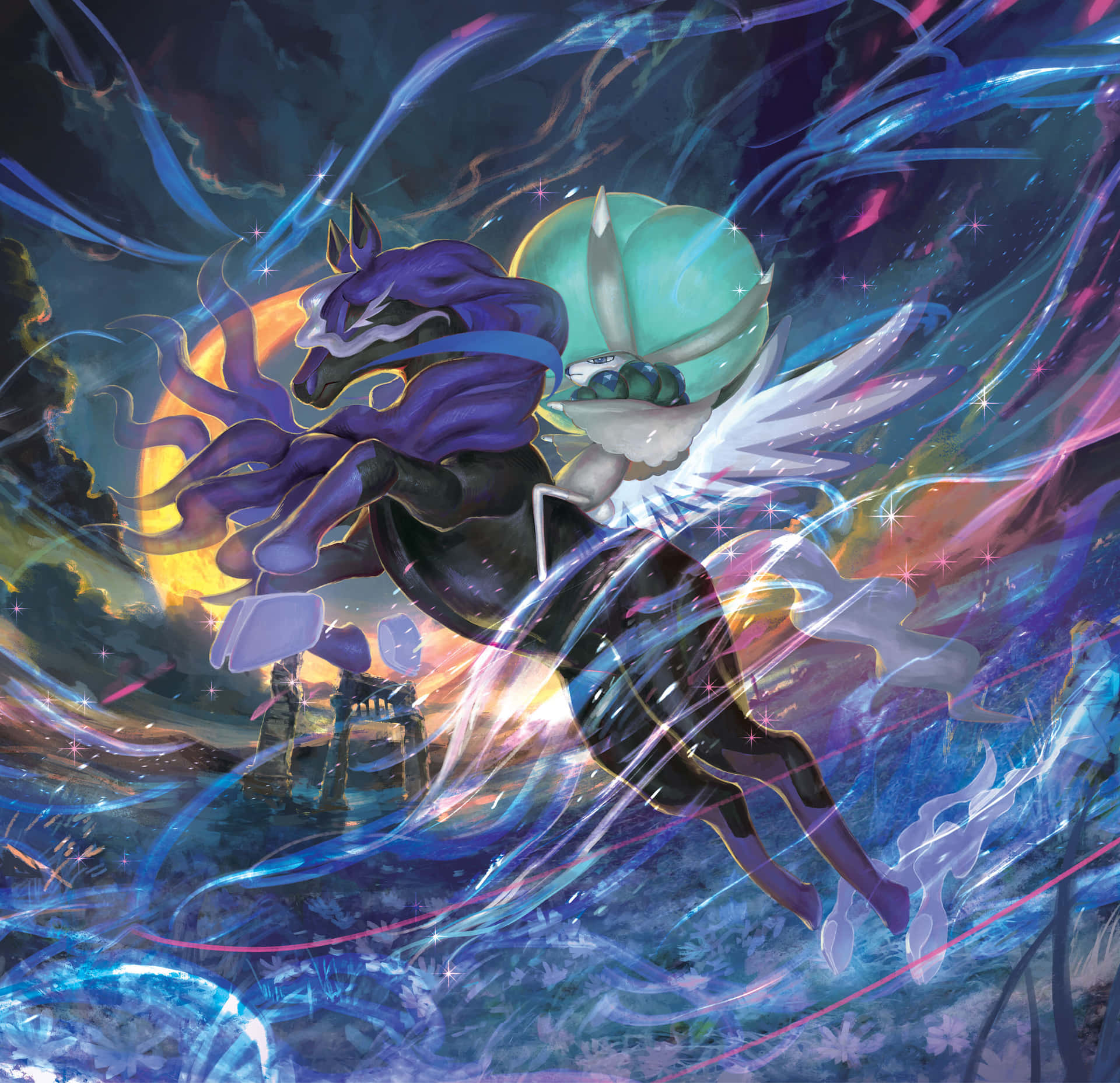 Calyrex Pokemon Breathtaking Abstract Illustration Background
