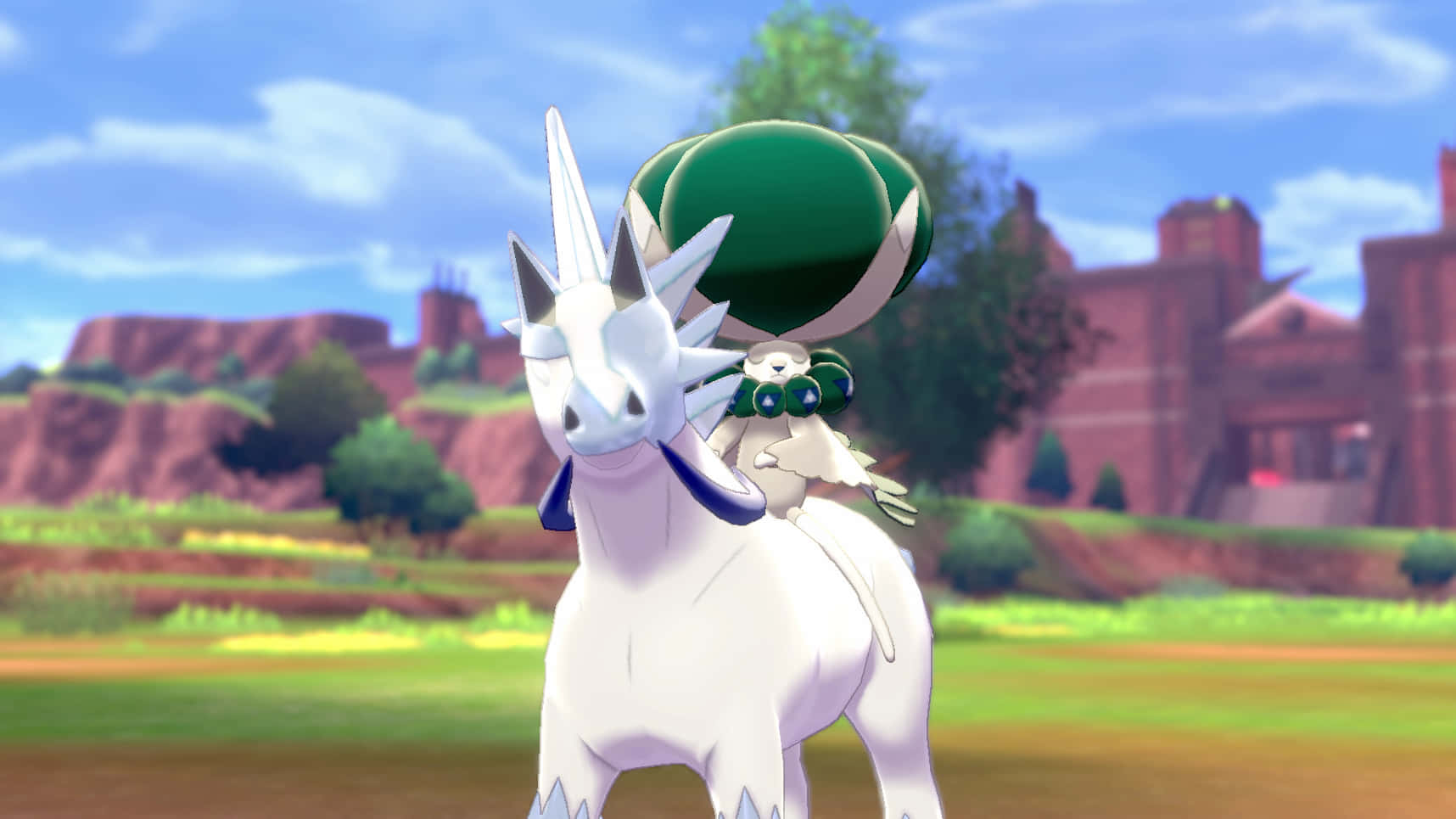 Calyrex Riding Glastrier Steed Outdoors Background