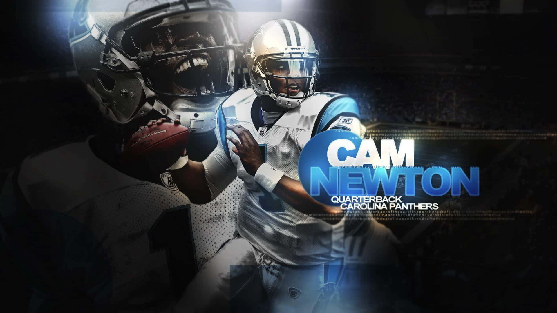 Cam Newton Showcases The Power Behind His Athleticism. Background