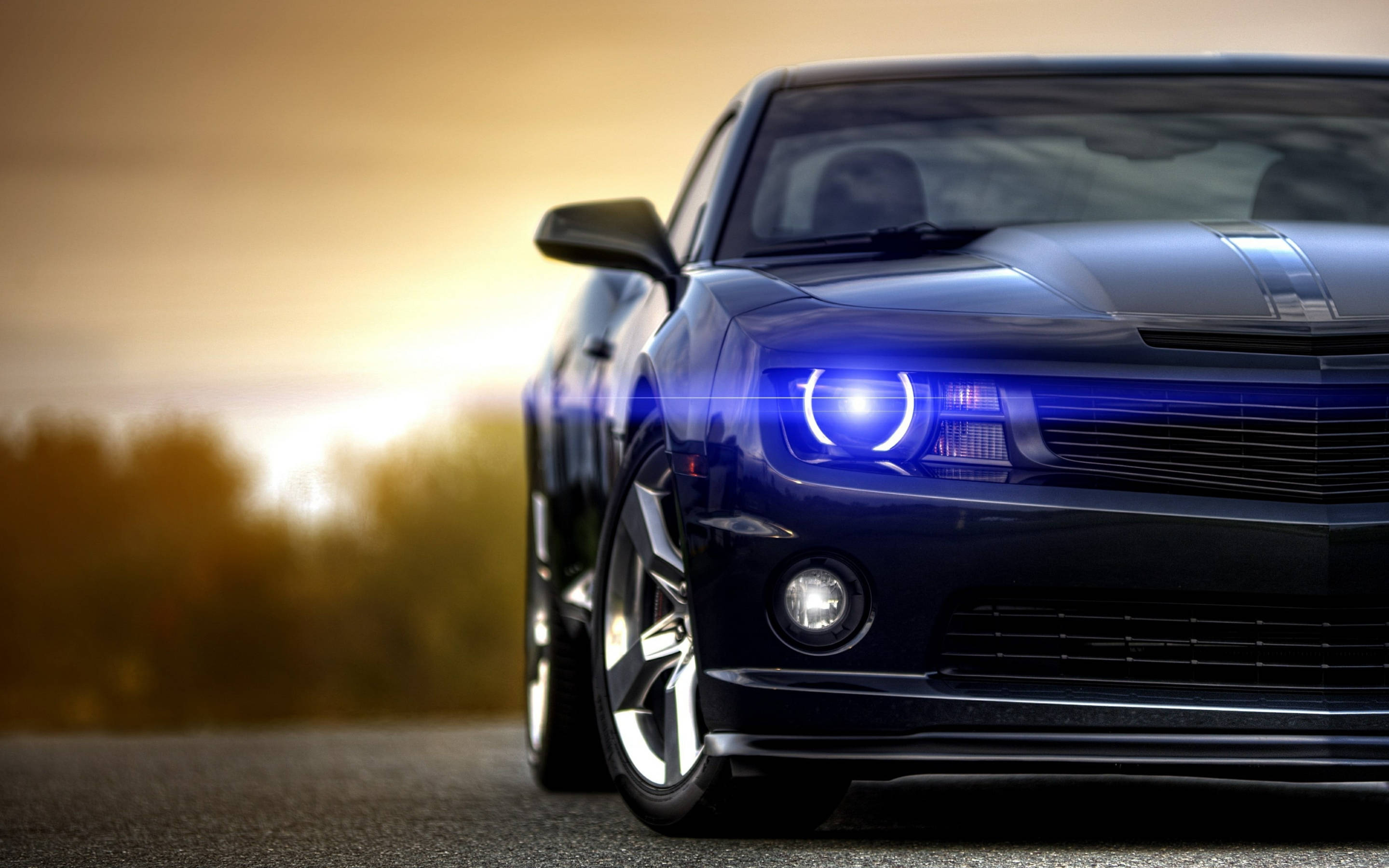 Camaro Muscle Cars Headlights Background