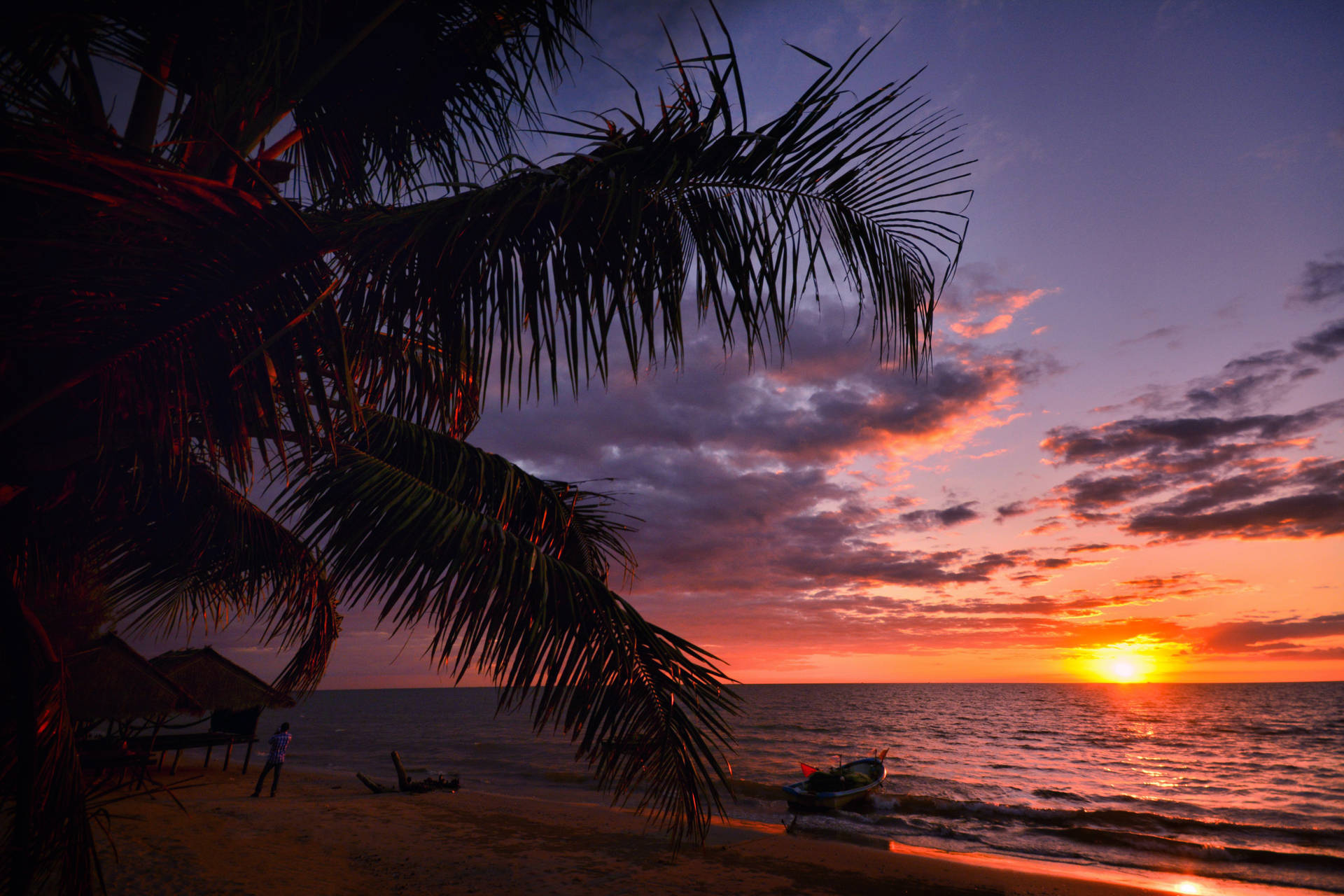 Cambodia Breathtaking Sunset Background