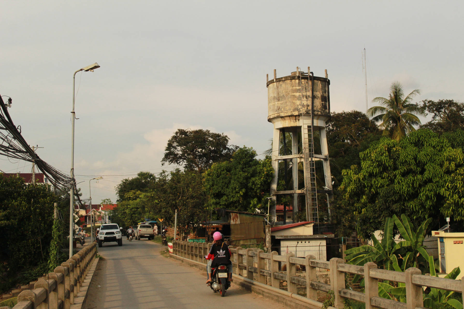Cambodia Simple Road And Bridge Background